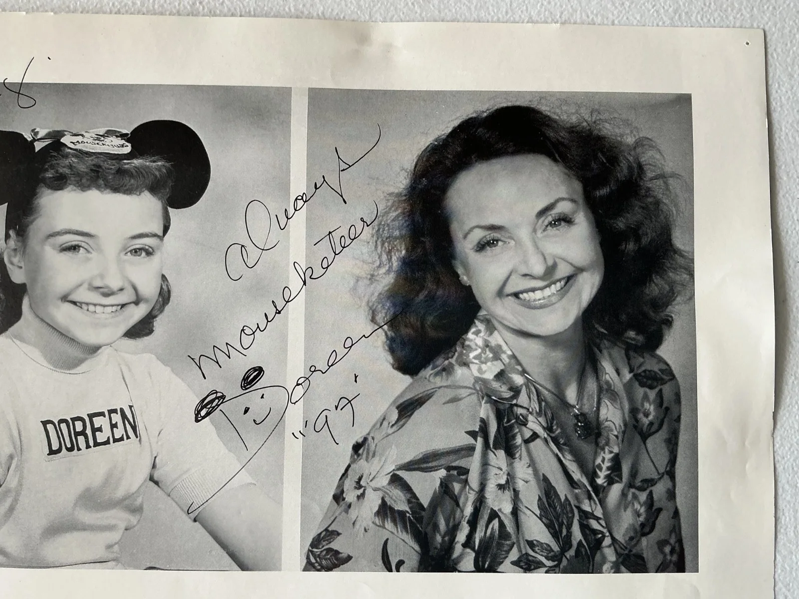 Doreen Tracy — Doreen Tracy Disneyland Mouseketeer Actress Signed 8.5x11 Promo Page Photo, изображение 5