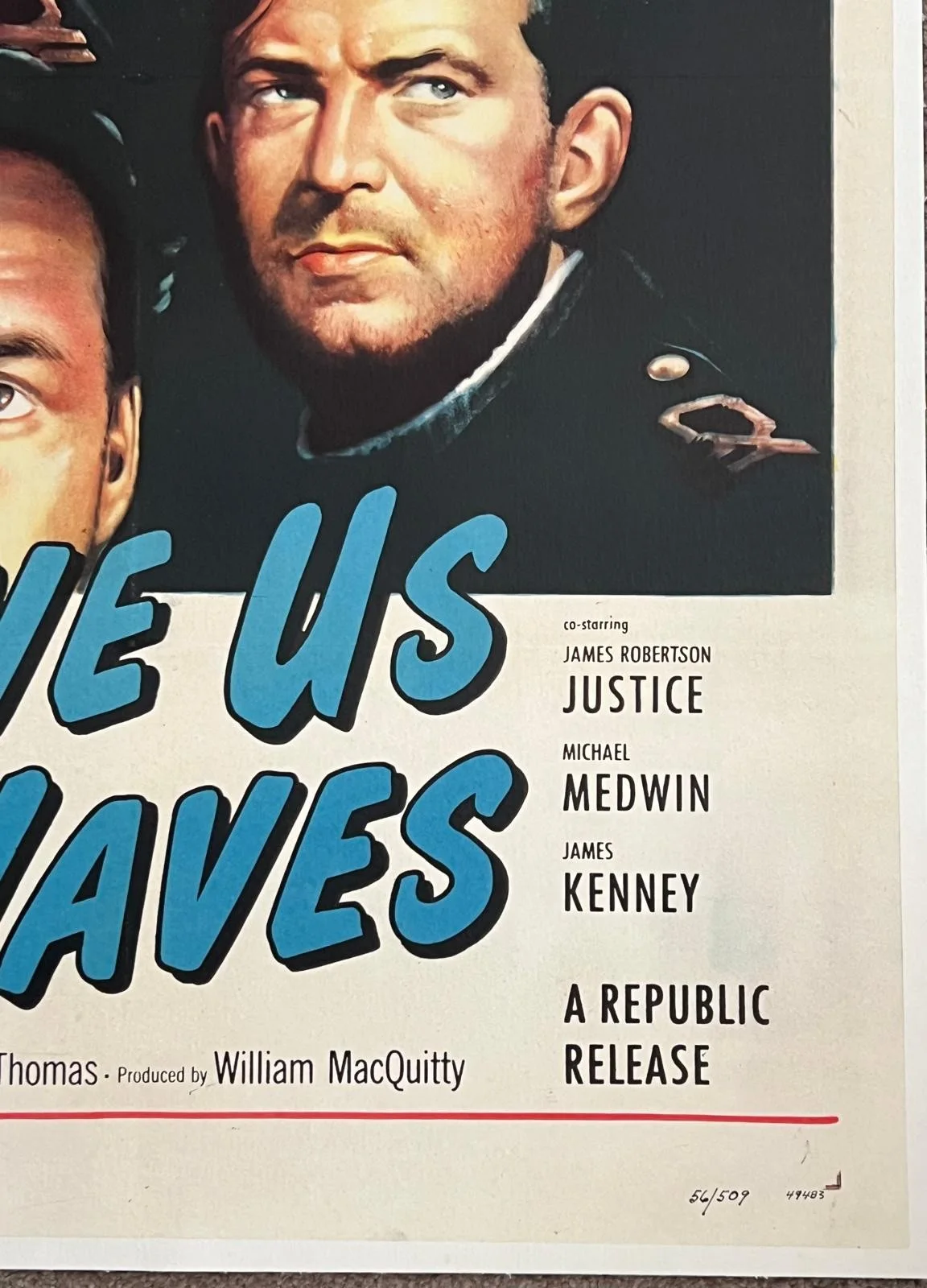 Above Us The Waves Original US One Sheet LINEN BACKED Film Poster 1956 27x41", image 4