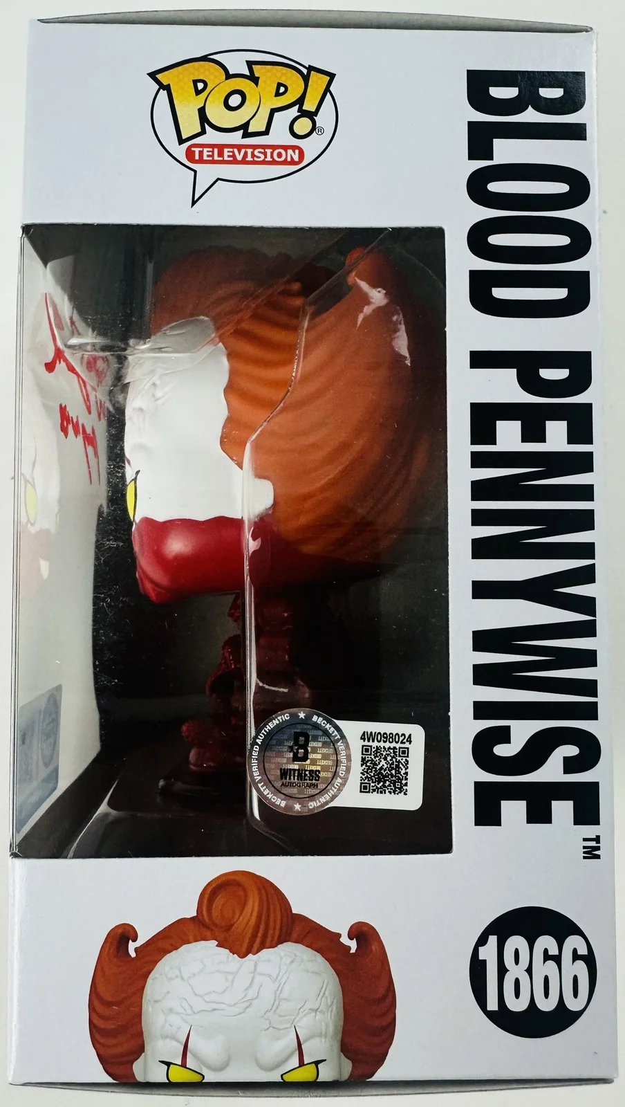 Dustin Faith — Dustin Faith Signed Blood Pennywise Funko 1866 Welcome to Derry Autograph BAS 24, изображение 2
