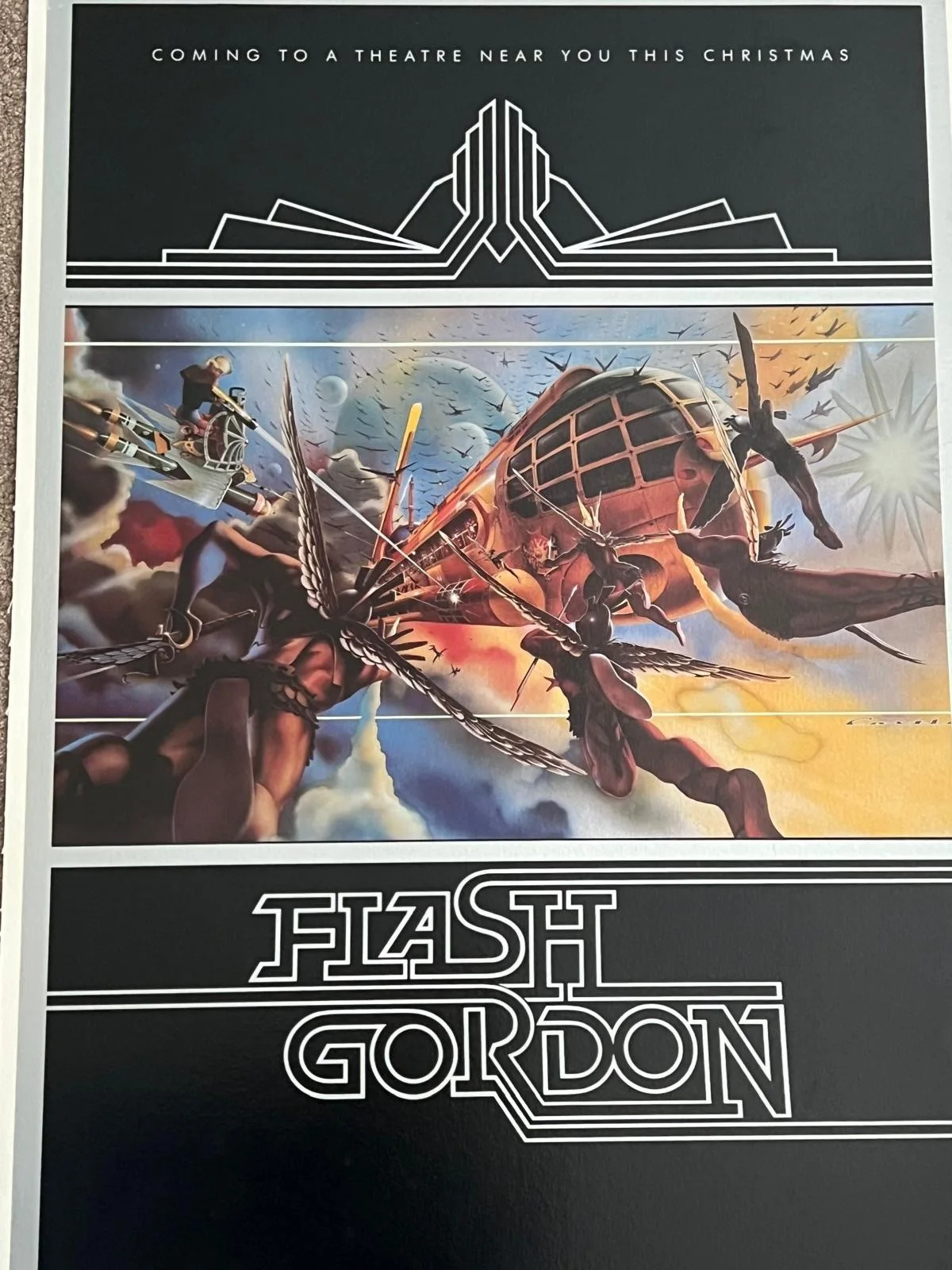 FLASH GORDON Original foil Advance poster LINEN BACKED 1980 Art by Philip Castle, image 4