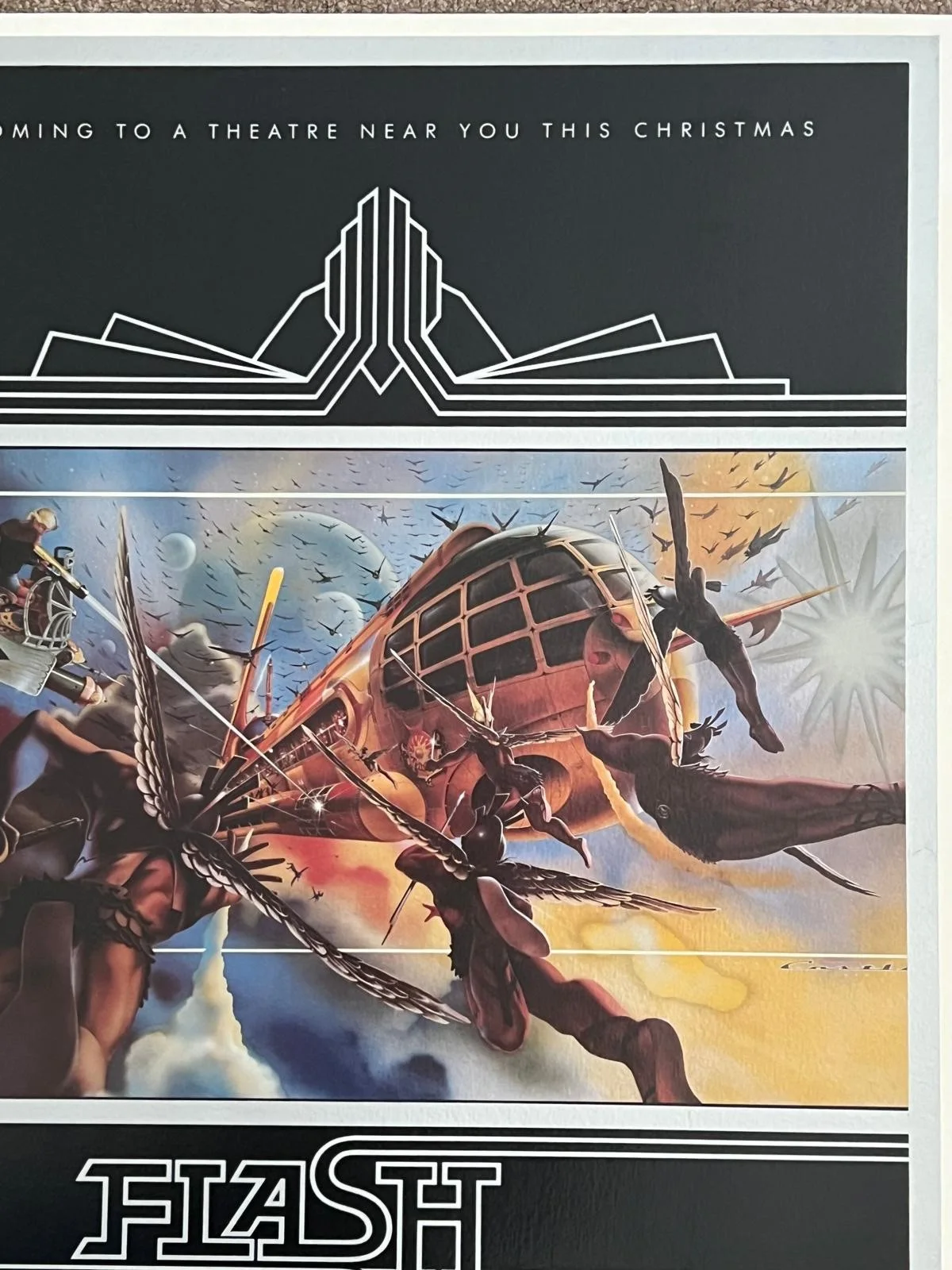 FLASH GORDON Original foil Advance poster LINEN BACKED 1980 Art by Philip Castle, image 5