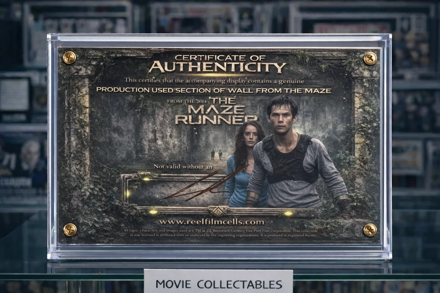 Screen Used Maze Wall Fragment – Maze Runner Movie Prop Display + COA, изображение 2