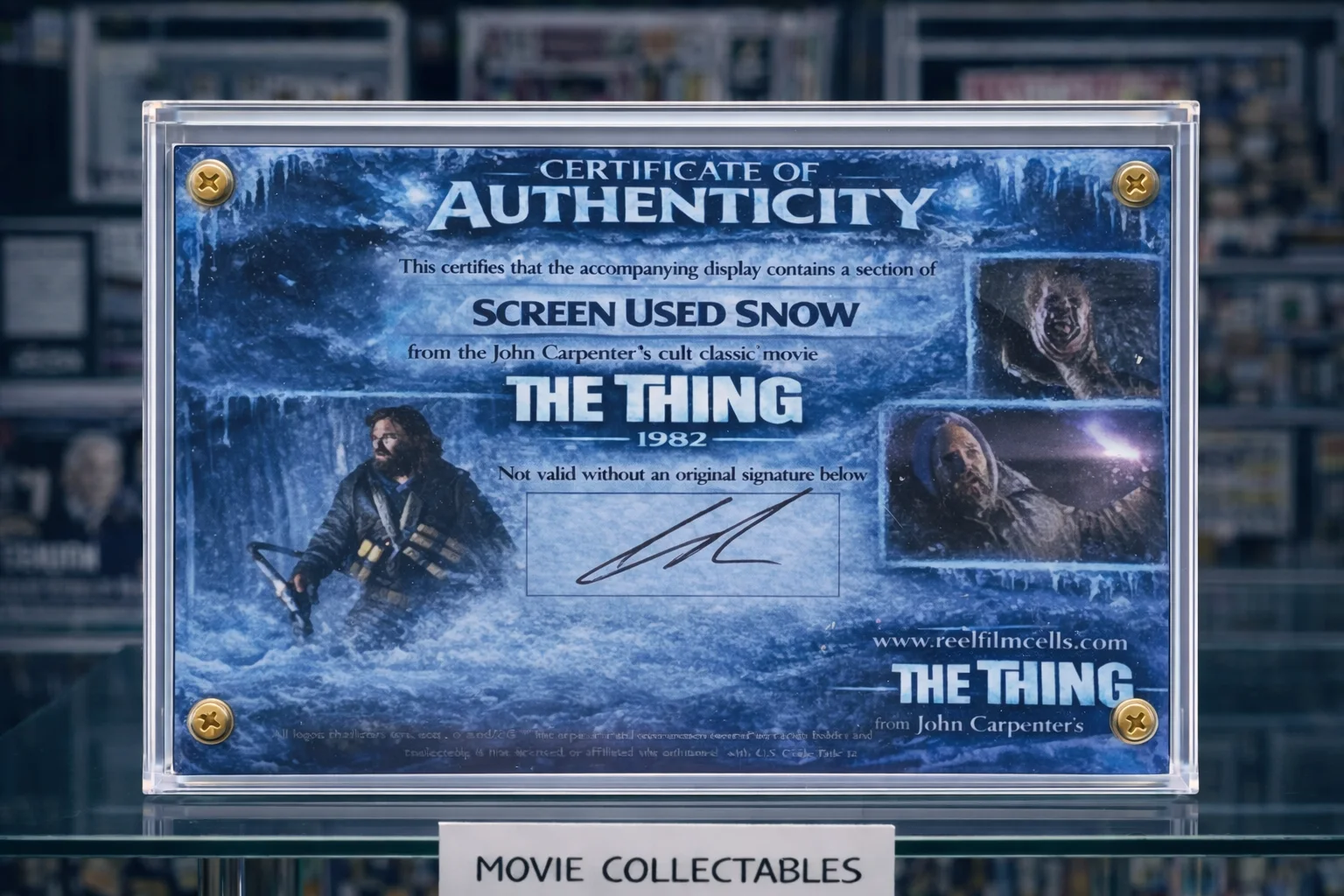 Screen Used Snow Prop – The Thing (1982) Movie Relic Display + COA, изображение 2