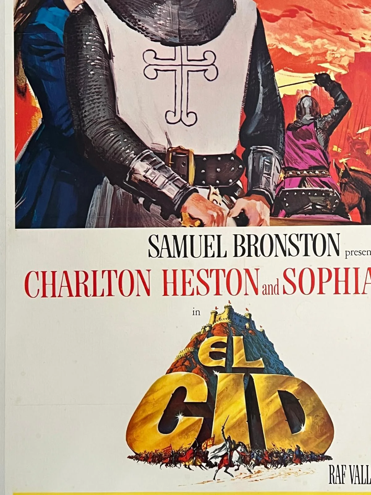 El Cid Original US One Sheet LINEN BACKED Style B 1961 Film Poster Galvan, image 2