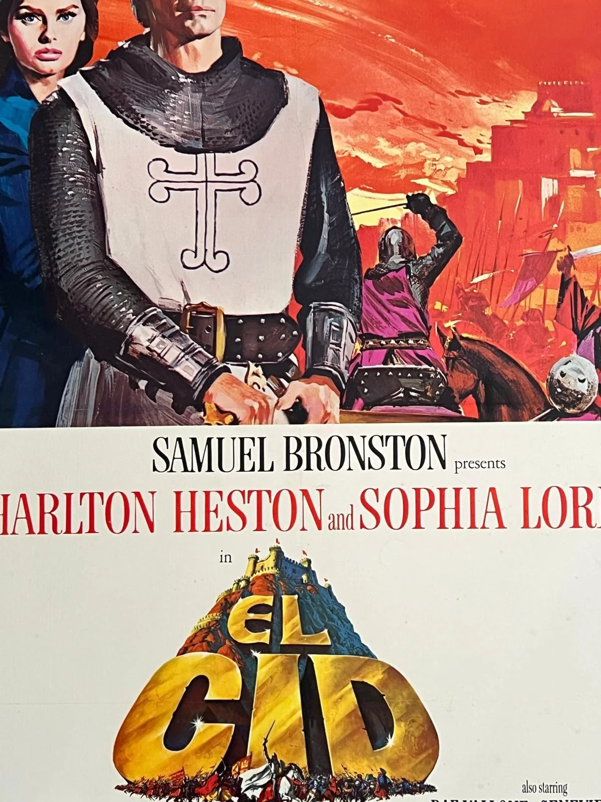 El Cid Original US One Sheet LINEN BACKED Style B 1961 Film Poster Galvan, image 3