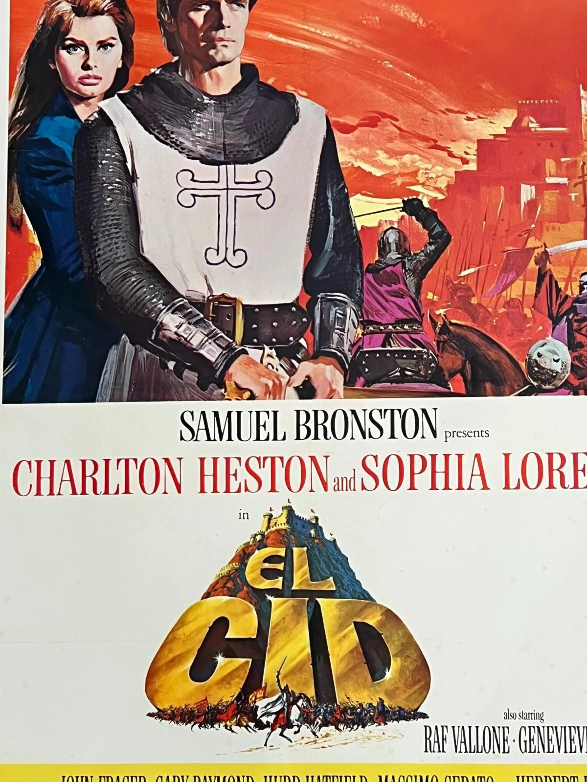 El Cid Original US One Sheet LINEN BACKED Style B 1961 Film Poster Galvan, image 4
