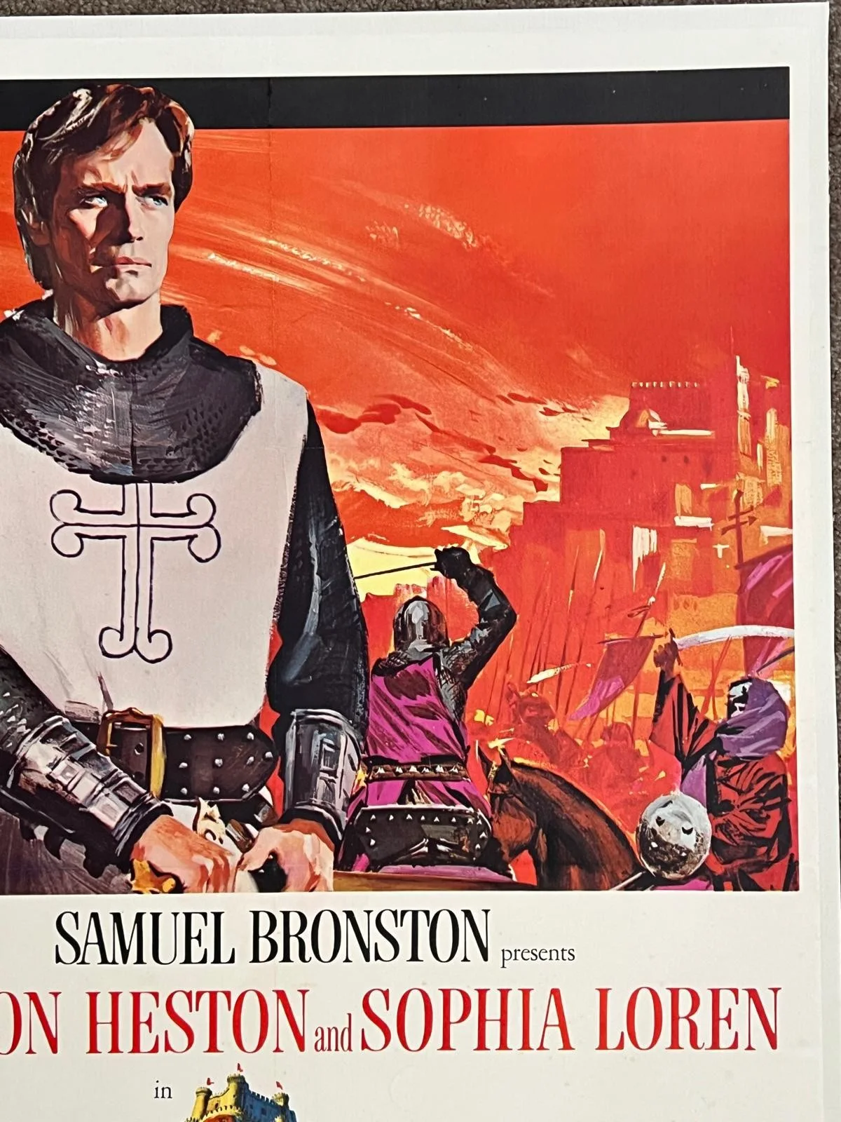El Cid Original US One Sheet LINEN BACKED Style B 1961 Film Poster Galvan, image 5