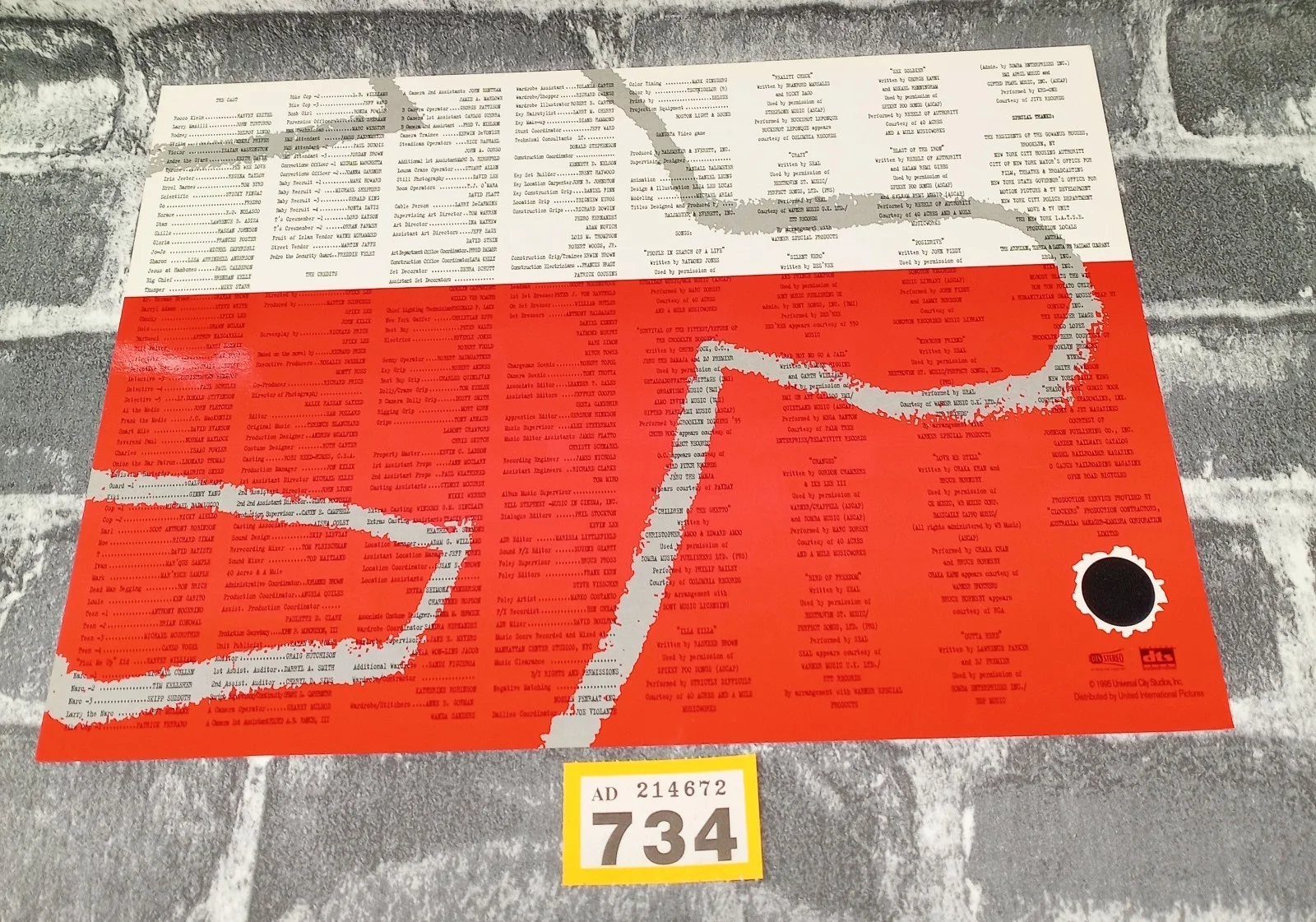 Clockers Spike Lee Promotional Card Synopsis Cast & Crew Movie Film Poster Y723, изображение 2