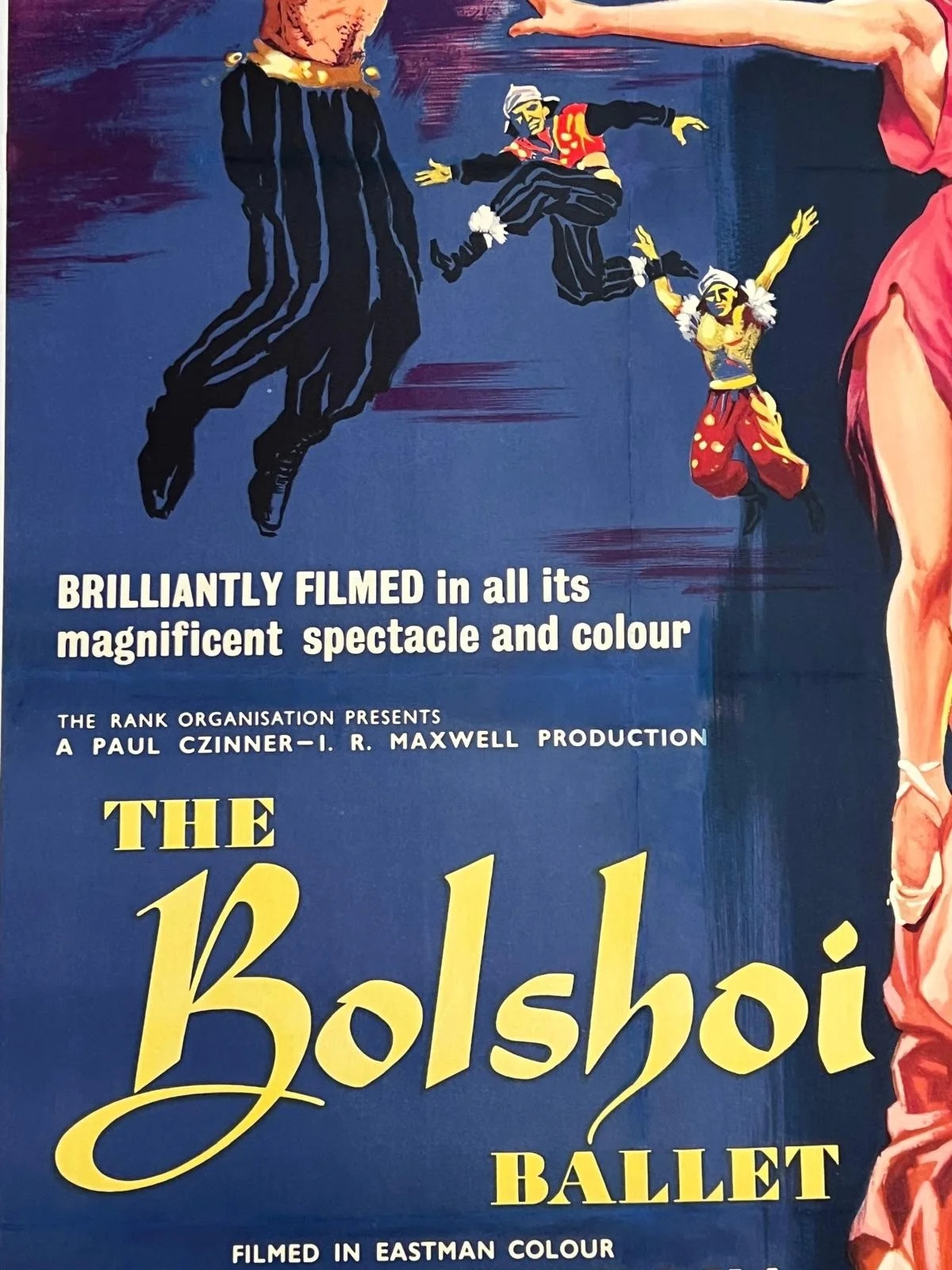 The Bolshoi Ballet Original British UK One Sheet LINEN BACKED Film Poster 1957, изображение 4