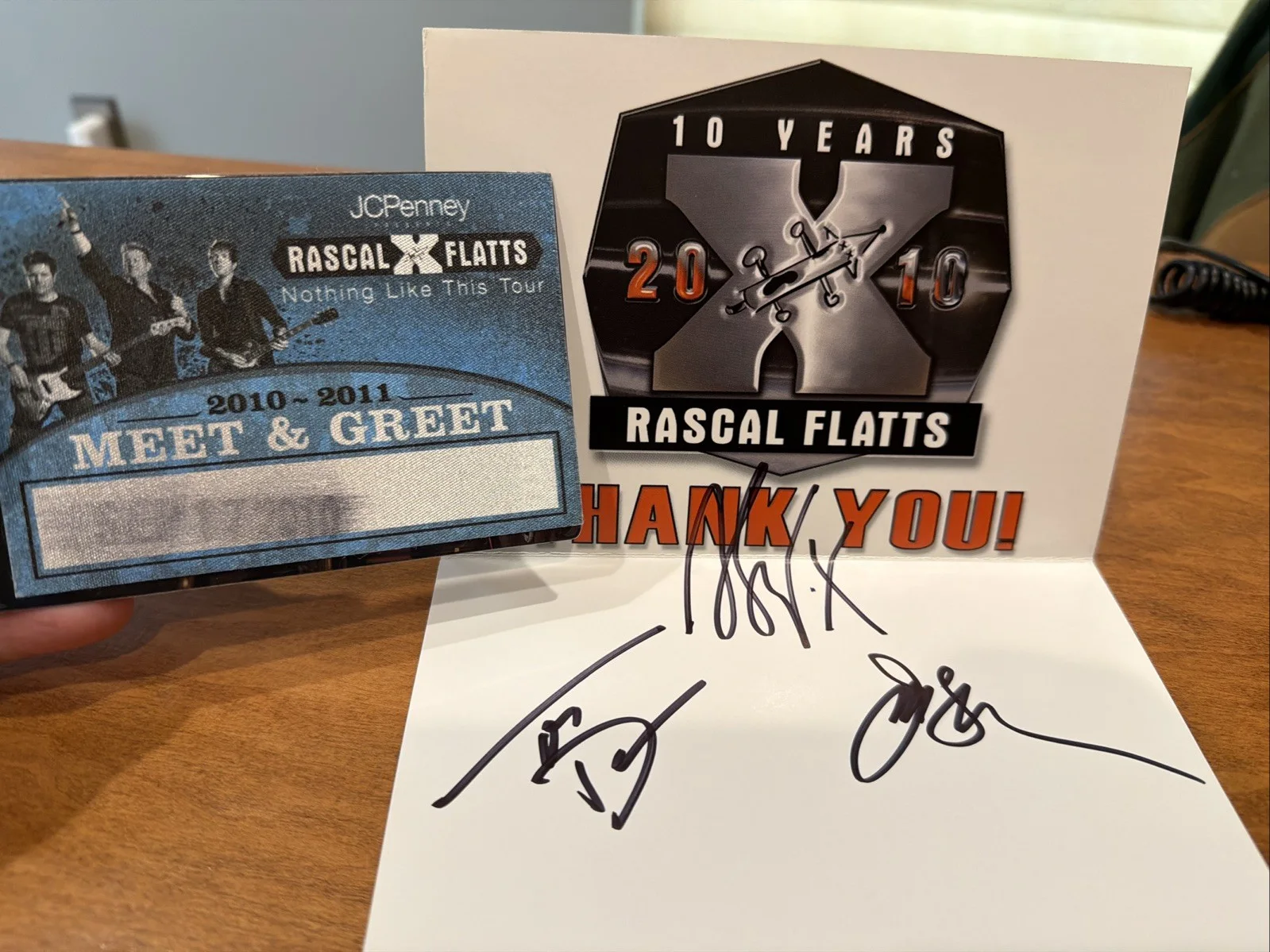 Rascal Flatts Signed Nothing Like This Tour Thank You Card 10 Years JC Penney, image 2