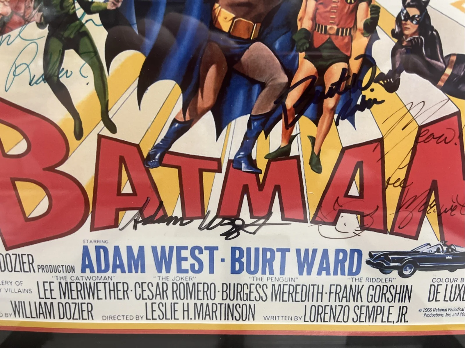 Adam West, Burt Ward, Burgess Meredith, Frank Gorshin — Batman Signed Cast West, Ward , Romero, Gorshin, Meredith An Meriwether!, image 5