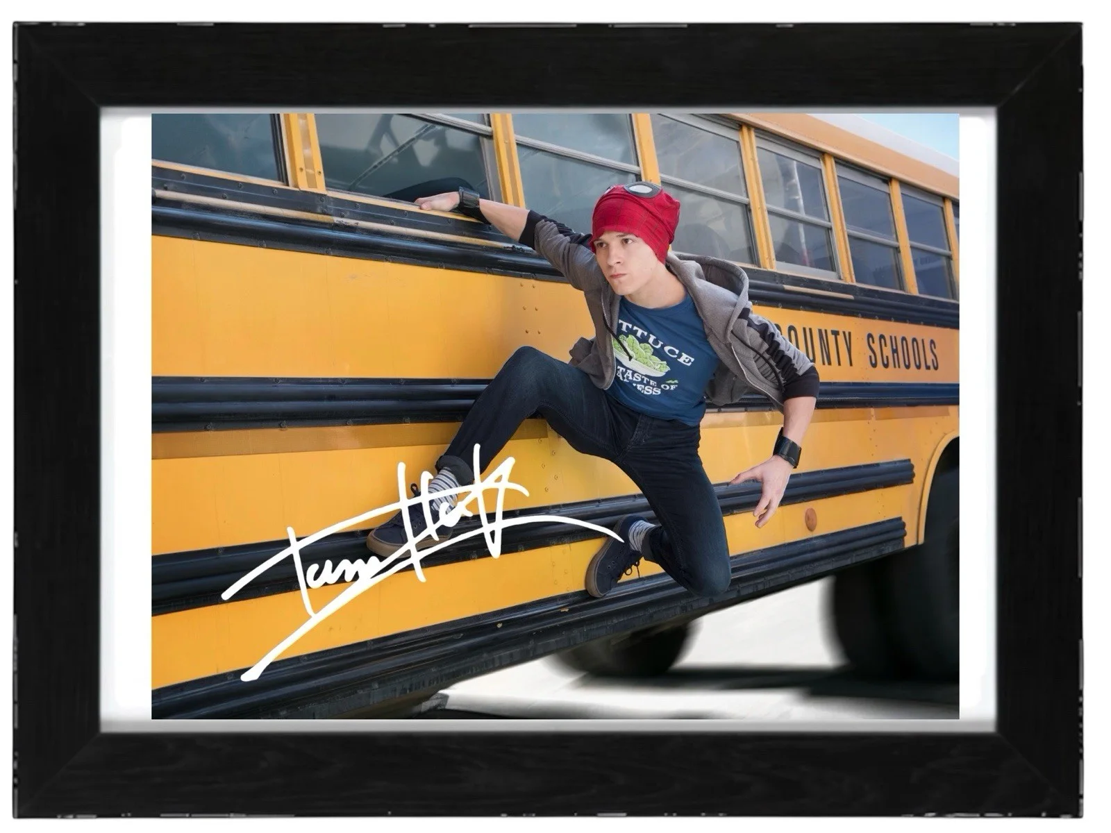 Tom Holland Signed Autograph PHOTO Pre Print Film 6x4/A4/A4 Framed Spiderman, изображение 2