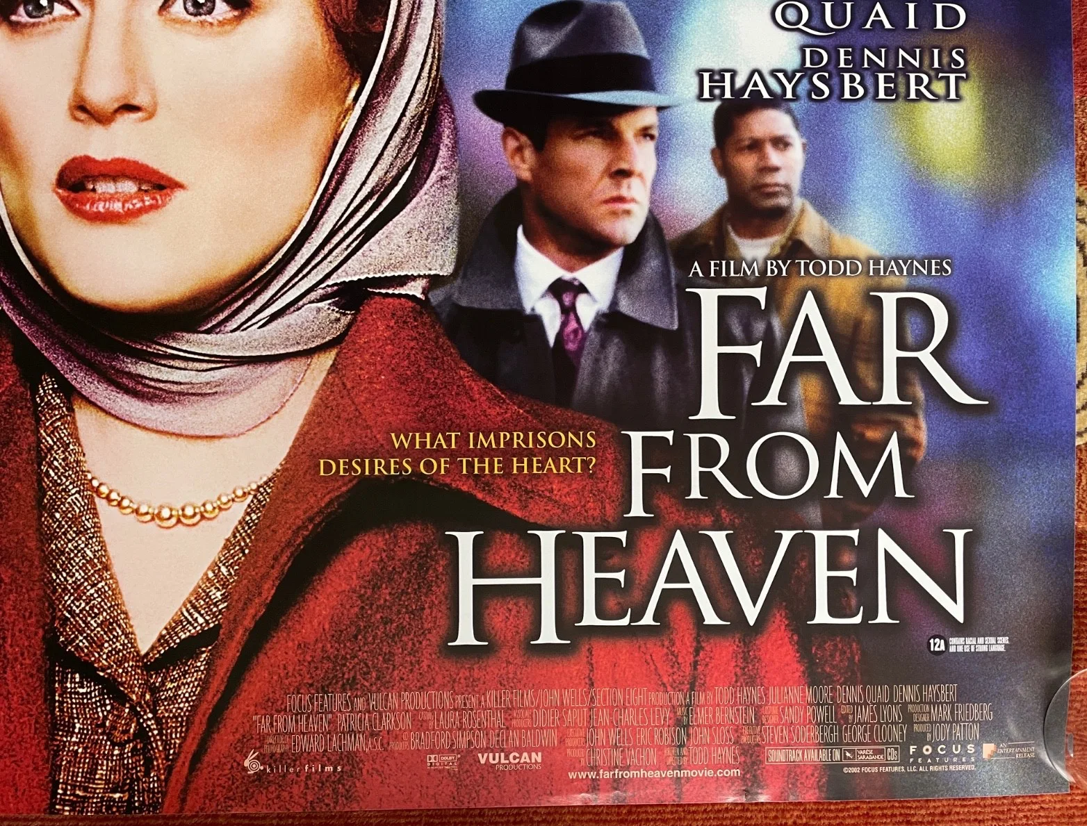 FAR FROM HEAVEN (2002) Original UK Quad Movie Poster Julianne Moore, изображение 5