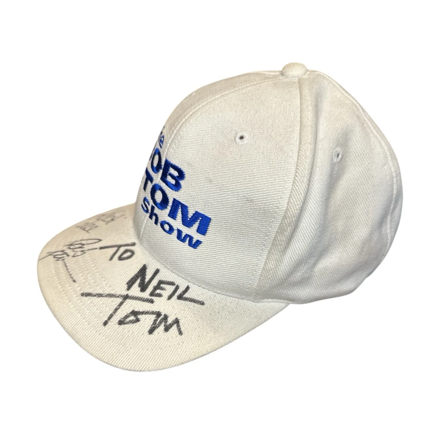 Bob, Tom, Kristi Lee — Bob & Tom Show Cast AUTOGRAPH Baseball Hat! Q95 WFBQ Radio Hosts SIGNED x3 RARE, изображение 3