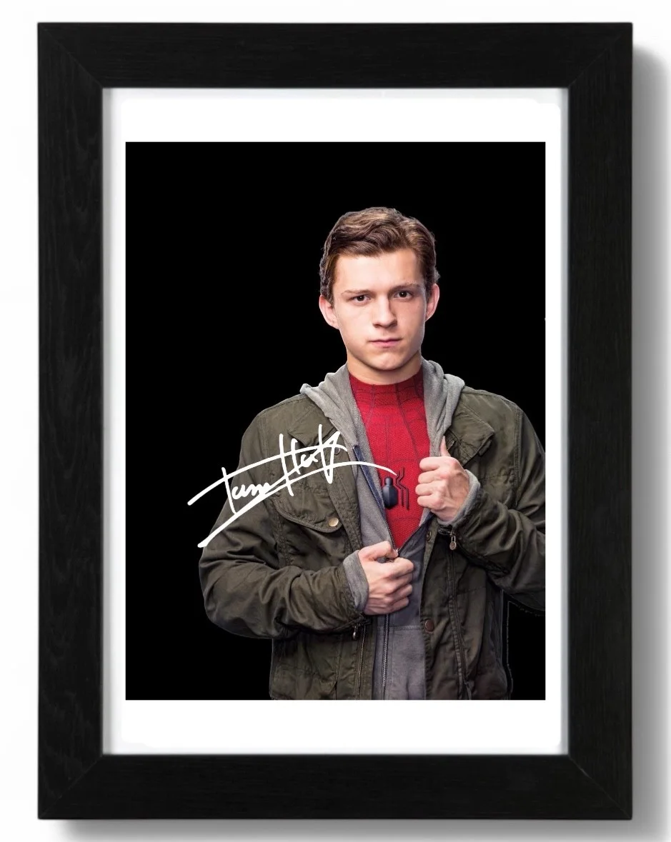Tom Holland Signed Autograph PHOTO Pre Print Film 6x4/A4/A4 Framed Spiderman, изображение 3