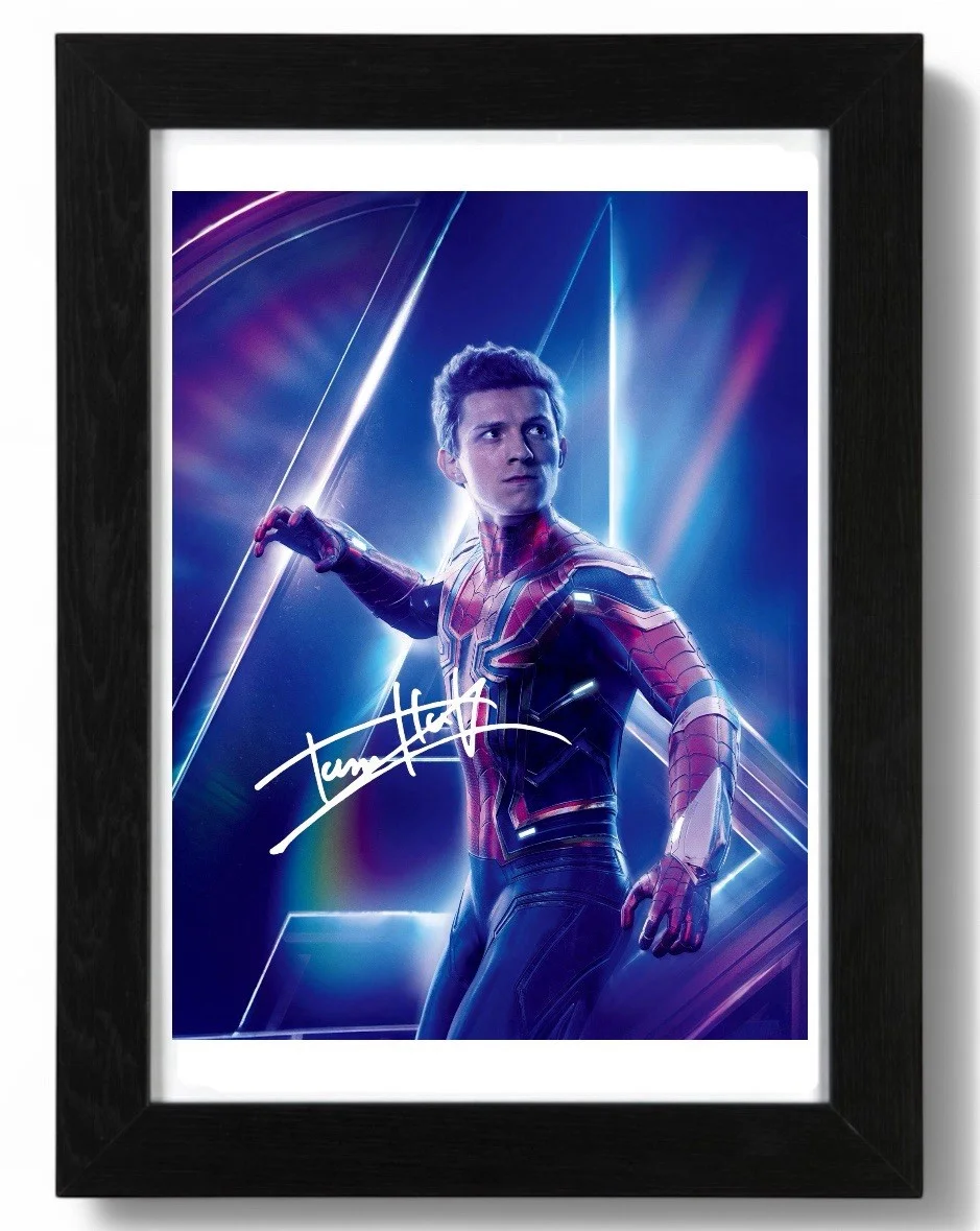 Tom Holland Signed Autograph PHOTO Pre Print Film 6x4/A4/A4 Framed Spiderman, изображение 2
