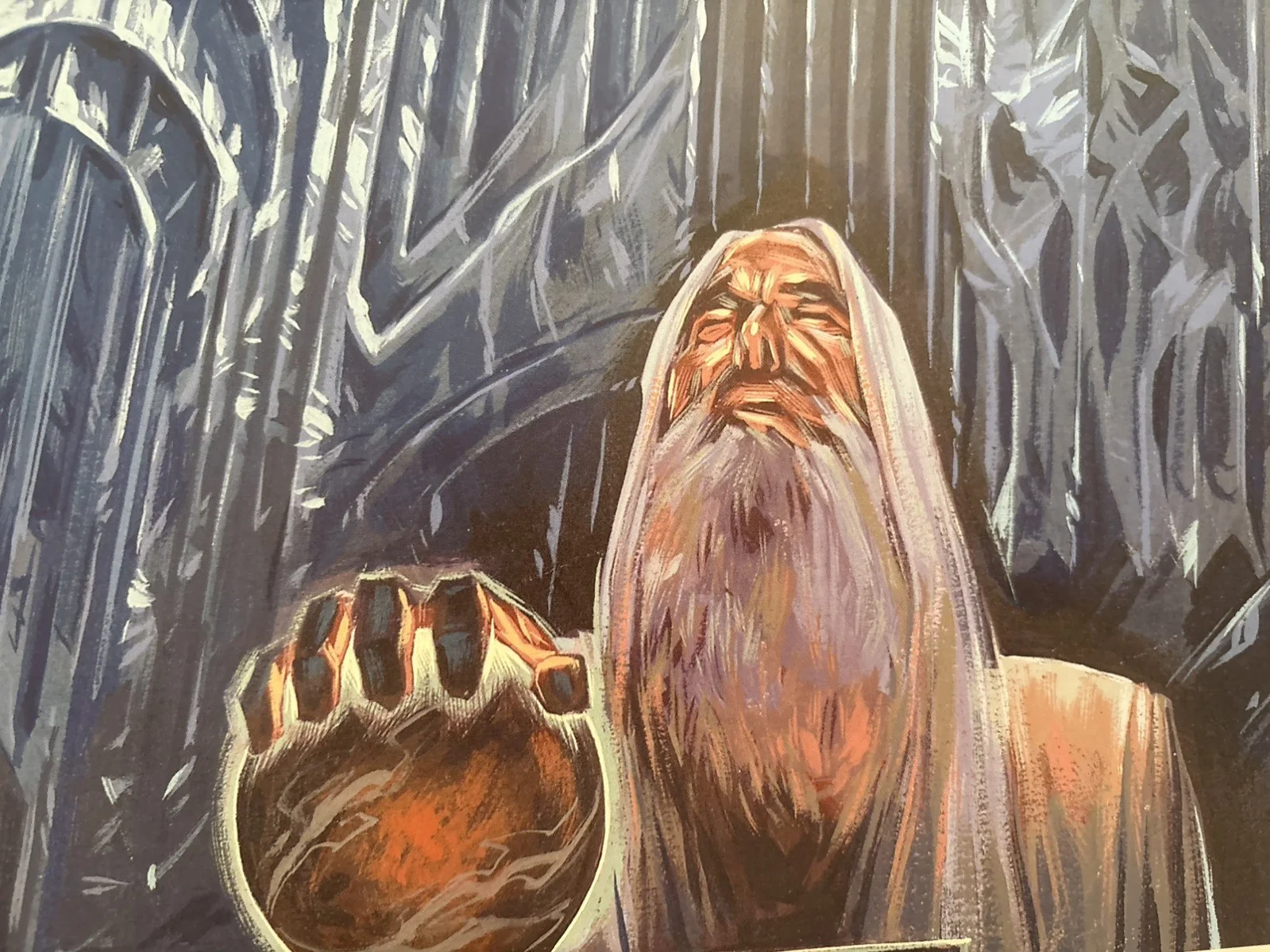 Rare Lord Of The Rings Concept art print The White Wizard Saruman Jeremy Bennett, изображение 3