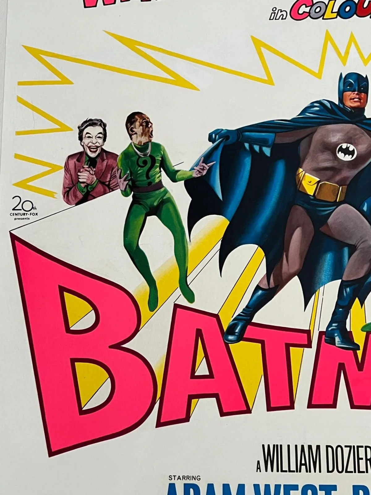 Batman / The Man Called Flintstone Double Bill UK Quad LINEN BACKED Poster 1966, изображение 3