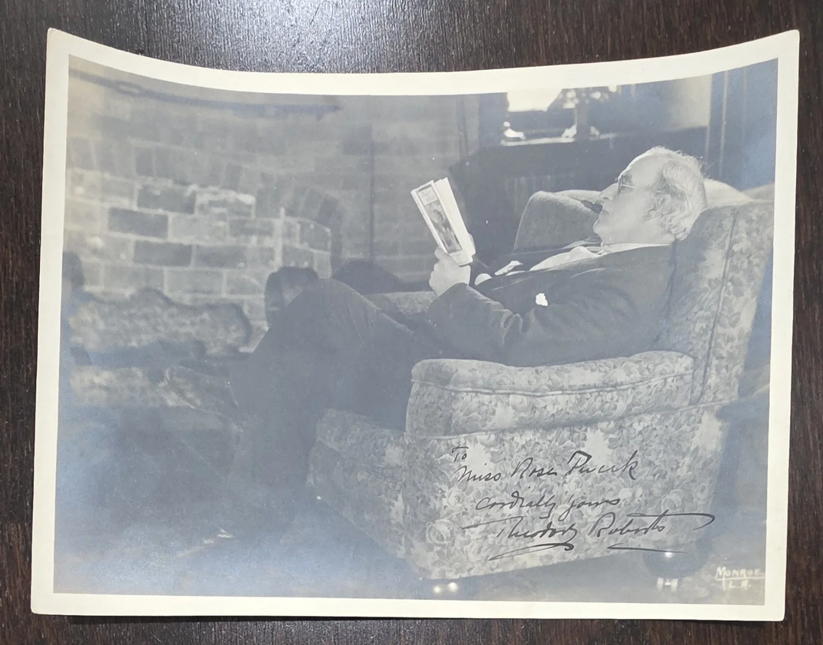 VTG Theodor Roberts Movie Star Lifestyle AutographDedicated Photo By Monroe LA, изображение 3