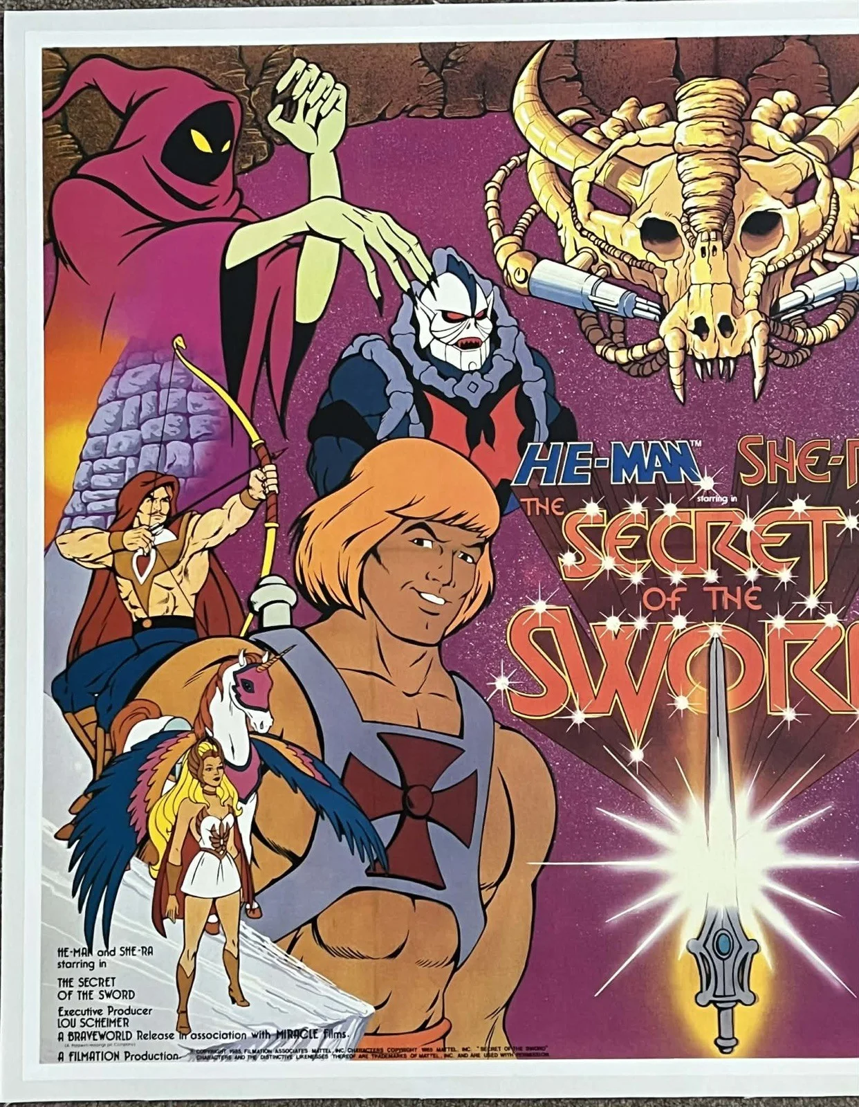 He-Man & She-Ra The Secret of the Sword 1985 UK Quad Film Poster LINEN BACKED, изображение 3