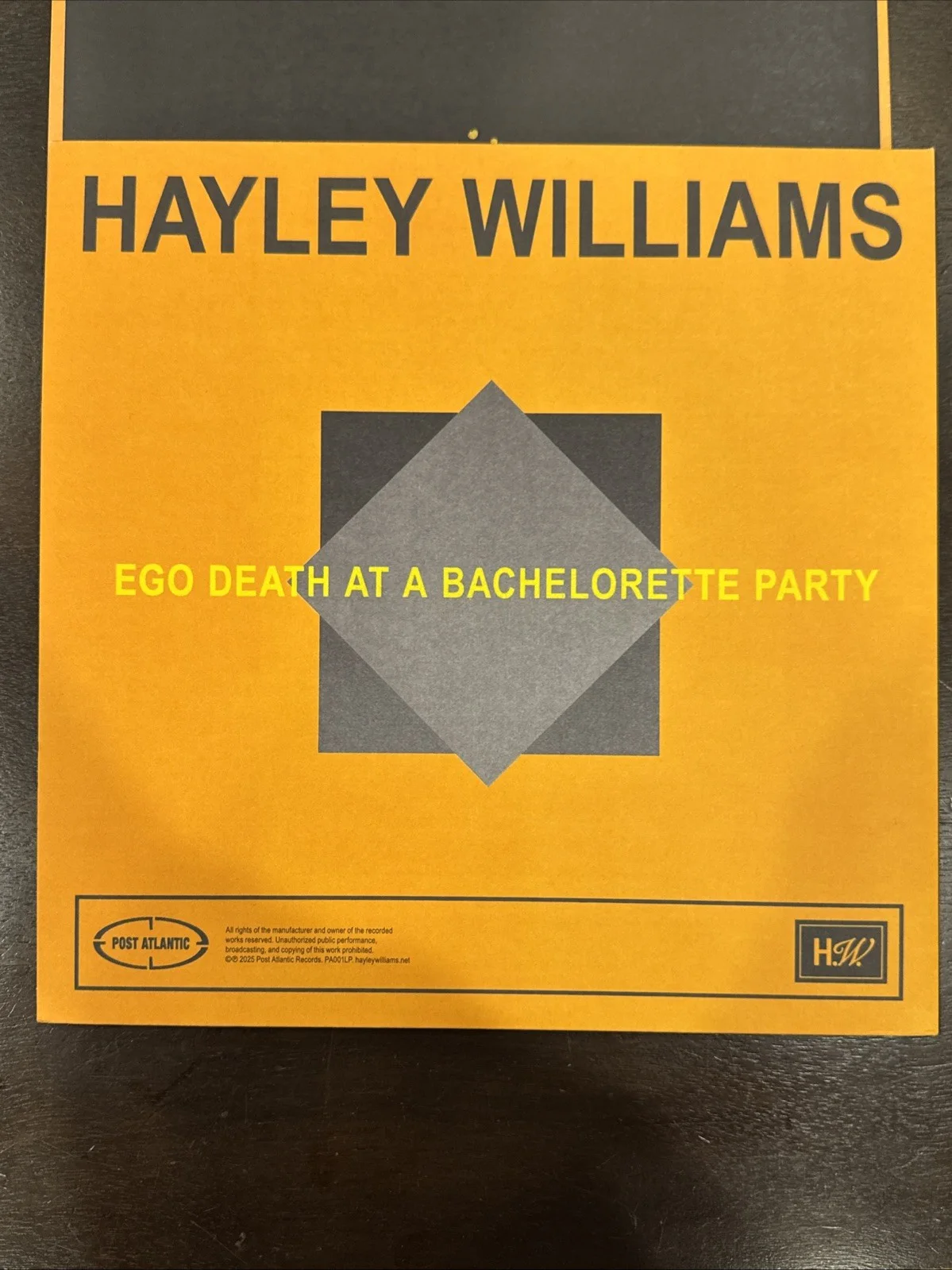 Hayley Williams HAND SIGNED Ego Death at a Bachelorette Party Yellow Vinyl LP, изображение 4