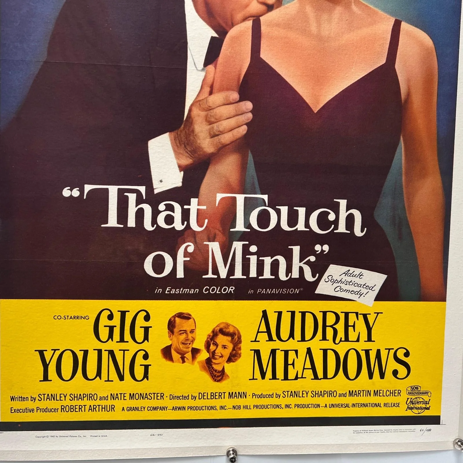 That Touch of Mink Original US One Sheet LINEN BACKED 1962 Film Poster Day/Grant, изображение 3