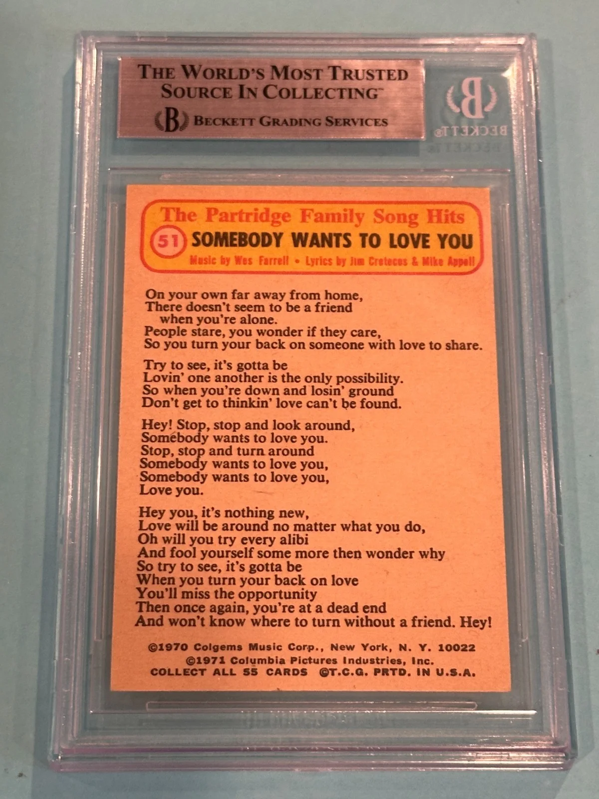 DANNY BONADUCE — DANNY BONADUCE Signed 1971 TOPPS PARTRIDGE FAMILY Card #61 Beckett BAS, изображение 2