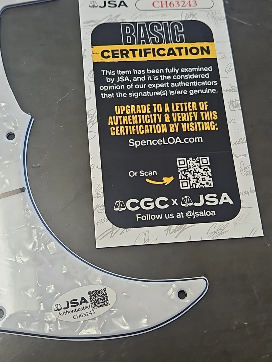 DWEEZIL ZAPPA SIGNED GUITAR ELECTRIC PICK GUARD FULL SIGNATURE JSA FRANK 'S SON, image 2