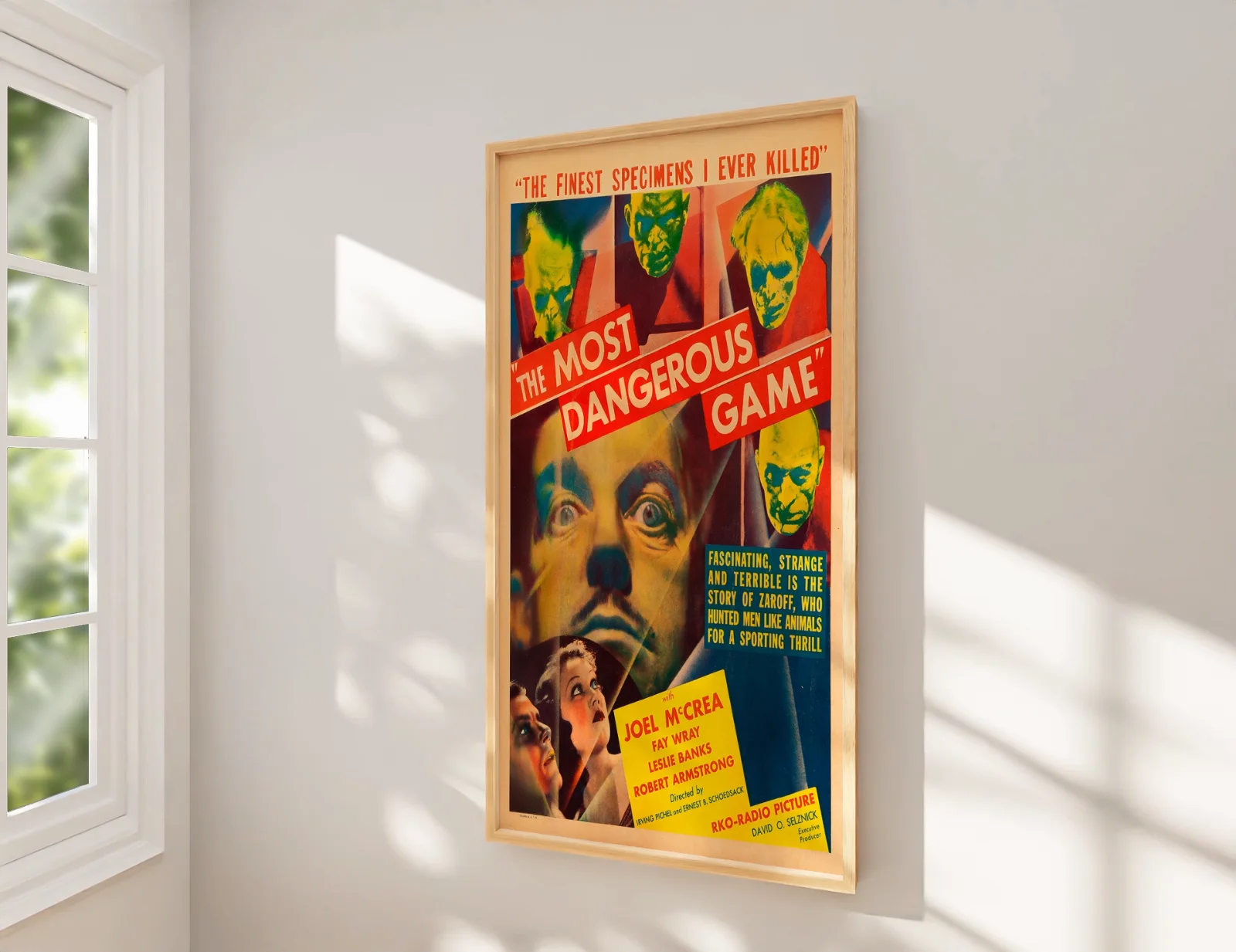 The Most Dangerous Game - 1932 Horror Restored 27.2" x 41" US One Sheet Poster, изображение 2