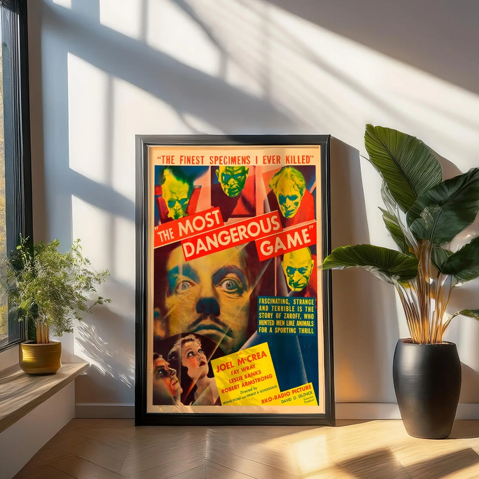The Most Dangerous Game - 1932 Horror Restored 27.2" x 41" US One Sheet Poster, изображение 3