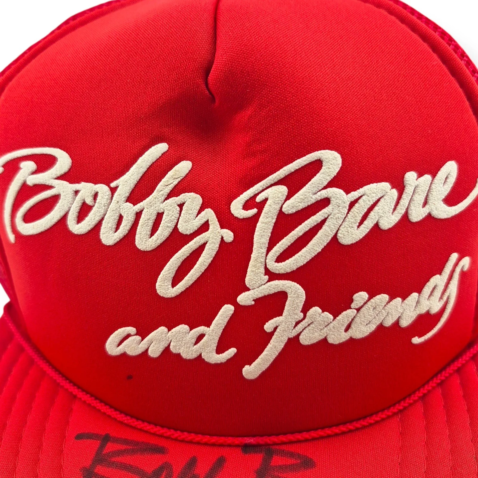 Vintage Bobby Bare and Friends Red Trucker Hat Snapback Autographed Signed, image 3