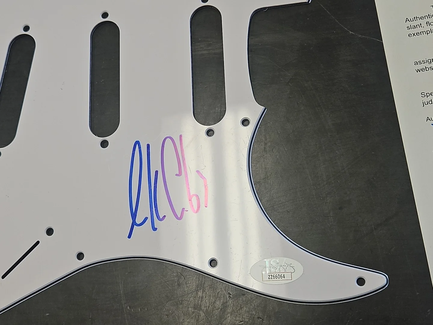 Singer LUKE COMBS Signed Electric Guitar Pick Guard JSA Letter of Authenticity, image 5