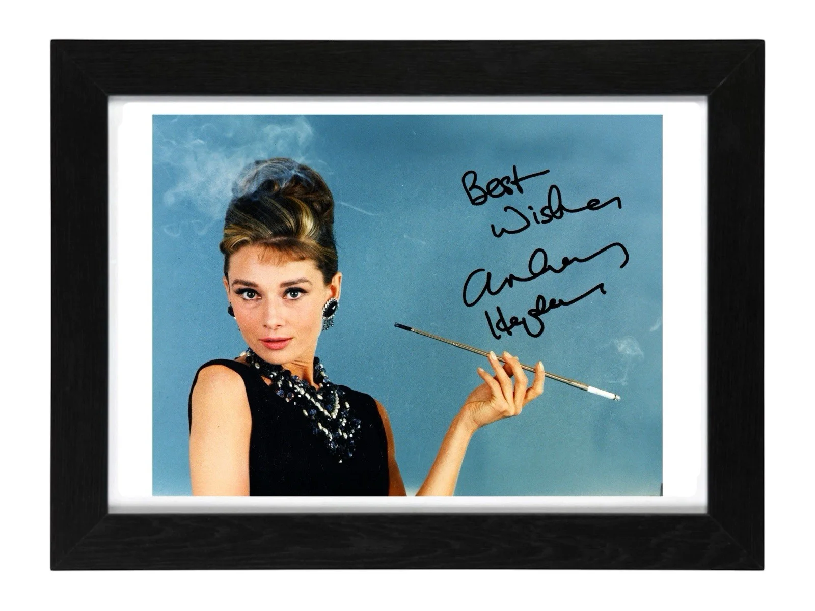 Audrey Hepburn Signed Autograph PHOTO Pre Print Film 6x4/A4/A4 Framed, image 2