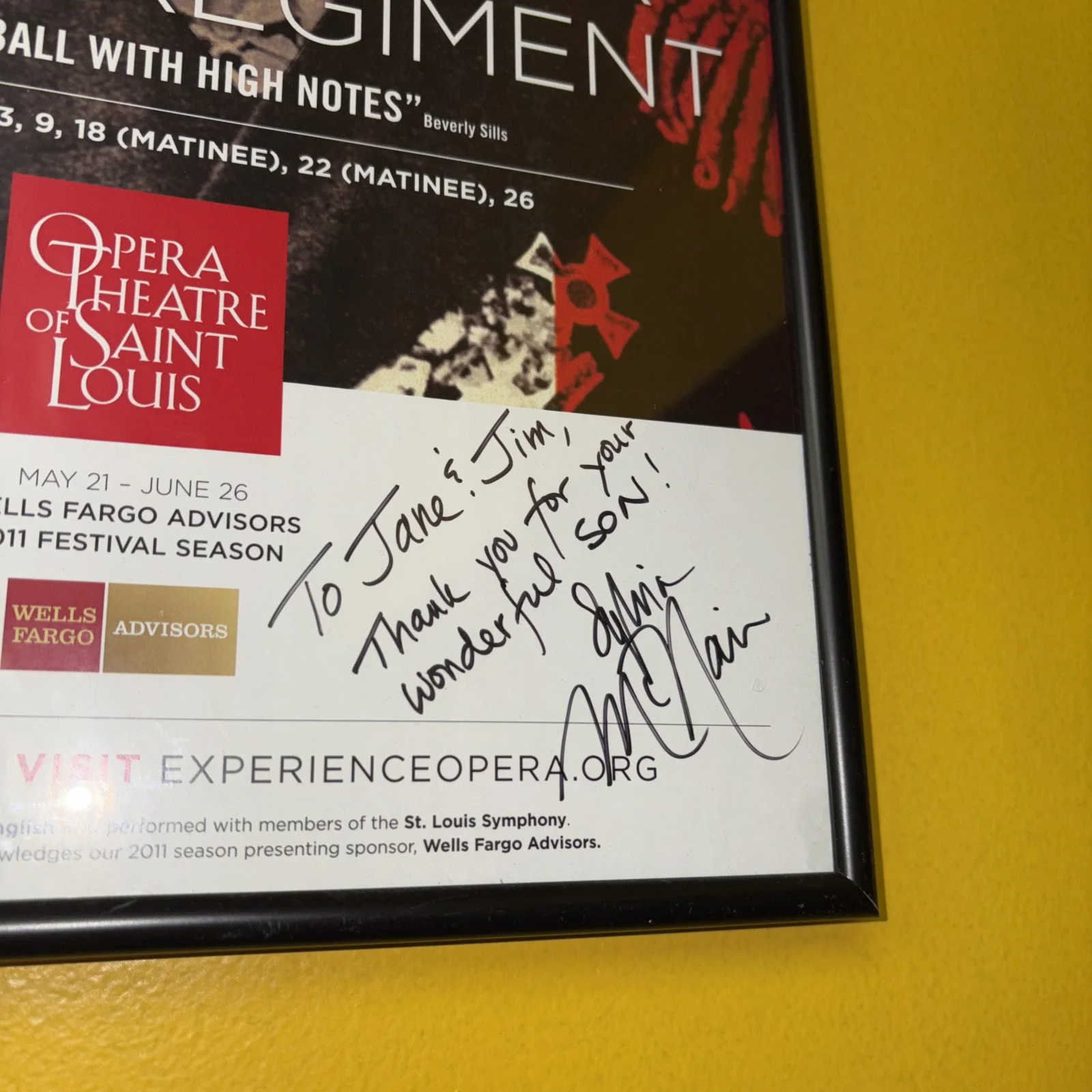 Sylvia McNair, Soprano — Sylvia McNair Signed! Daughter of the Regiment Opera Theatre Saint Louis Poster, изображение 3