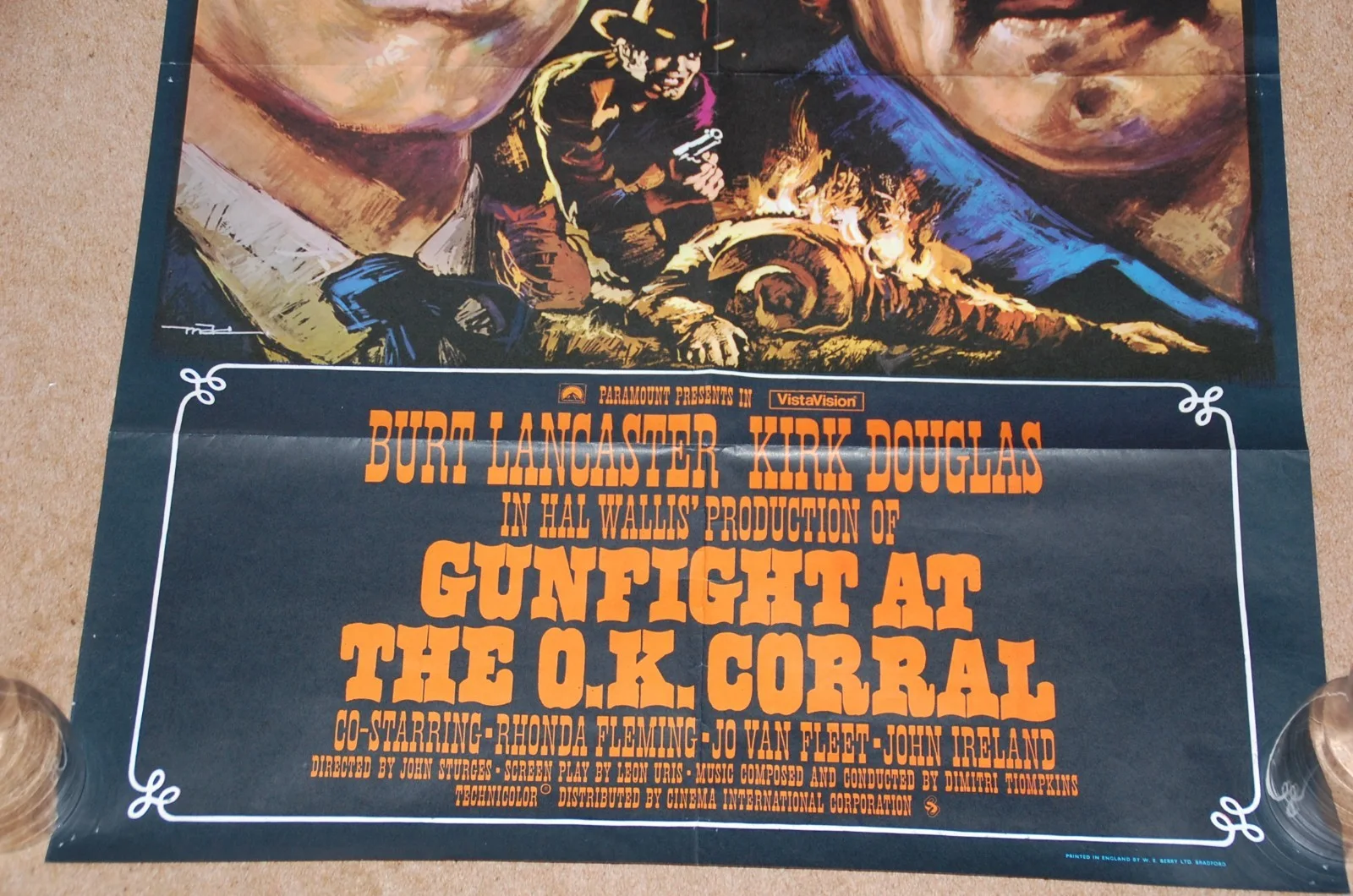 GUNFIGHT AT THE O.K. CORRAL (1957) - ORIG. 60s RR UK 1-SHEET POSTER, изображение 3