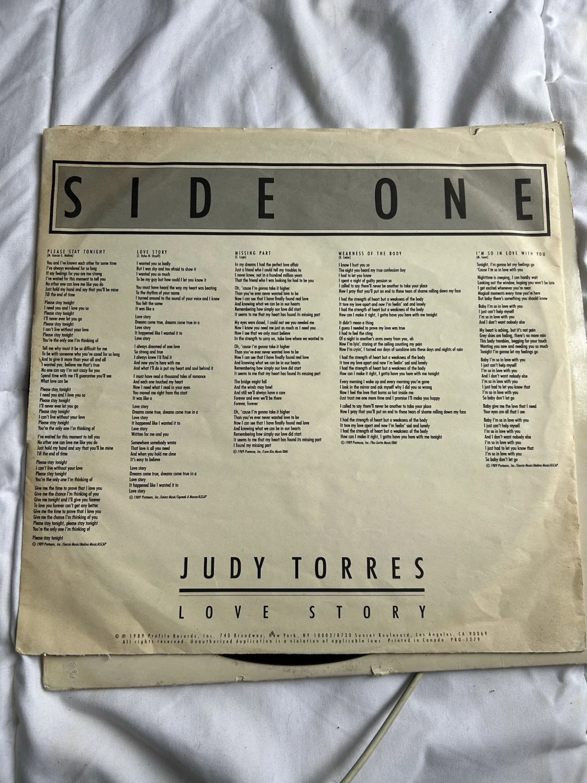 Judy Torres Love Story Vinyl LP Autographed Original, изображение 3