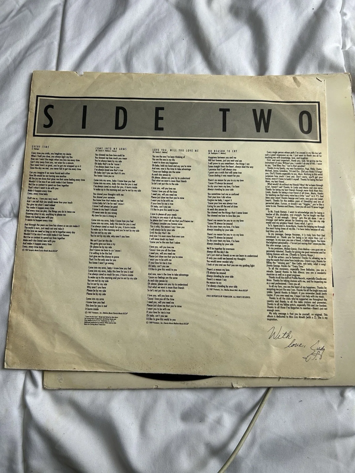 Judy Torres Love Story Vinyl LP Autographed Original, изображение 4