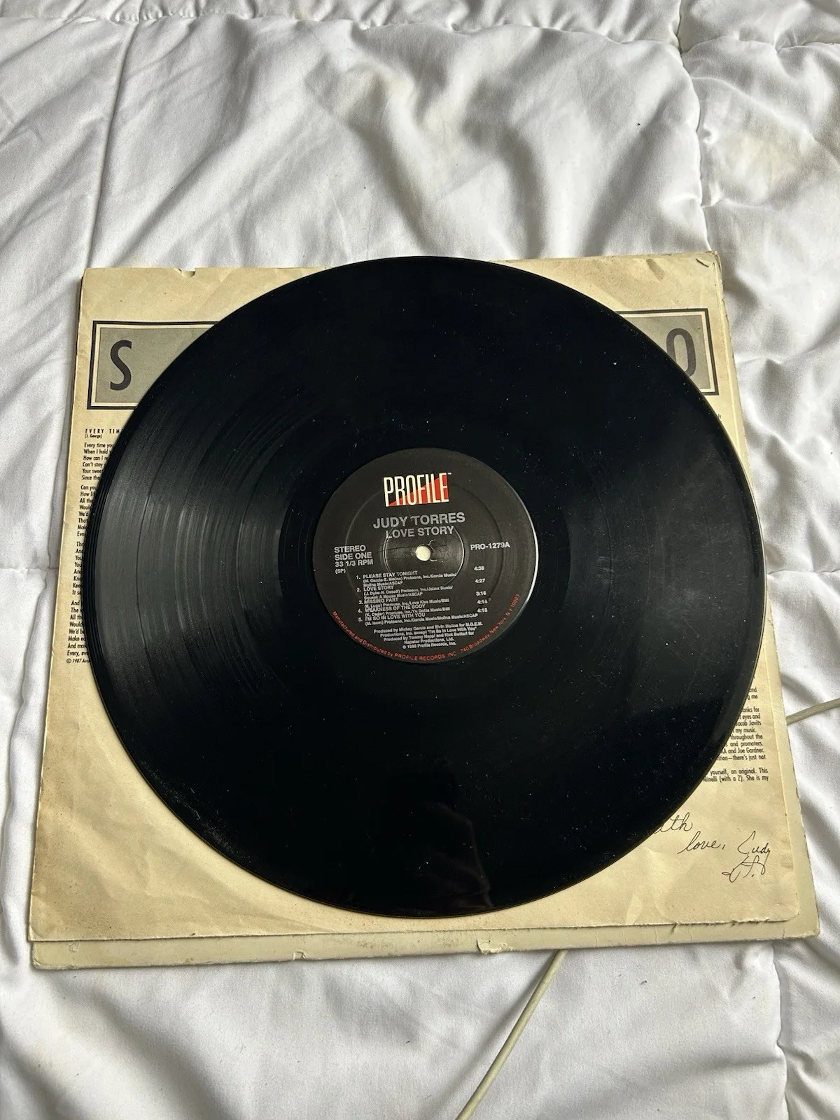 Judy Torres Love Story Vinyl LP Autographed Original, изображение 5