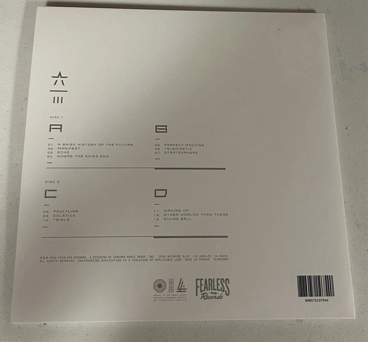 STARSET AUTOGRAPHED SIGNED 12" 2LP DIVISIONS VINYL ALBUM WITH JSA COA # CF36655, image 3