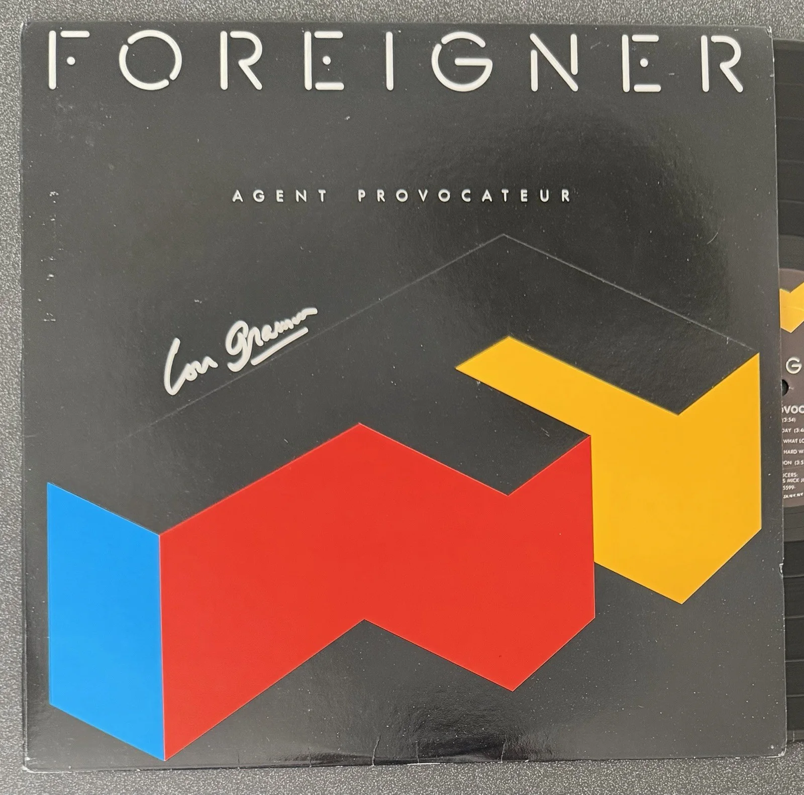 LOU GRAMM SIGNED AGENT PROVOCATEUR VINYL RECORD ALBUM LP ‘FOREIGNER’ EXACT PROOF, изображение 3