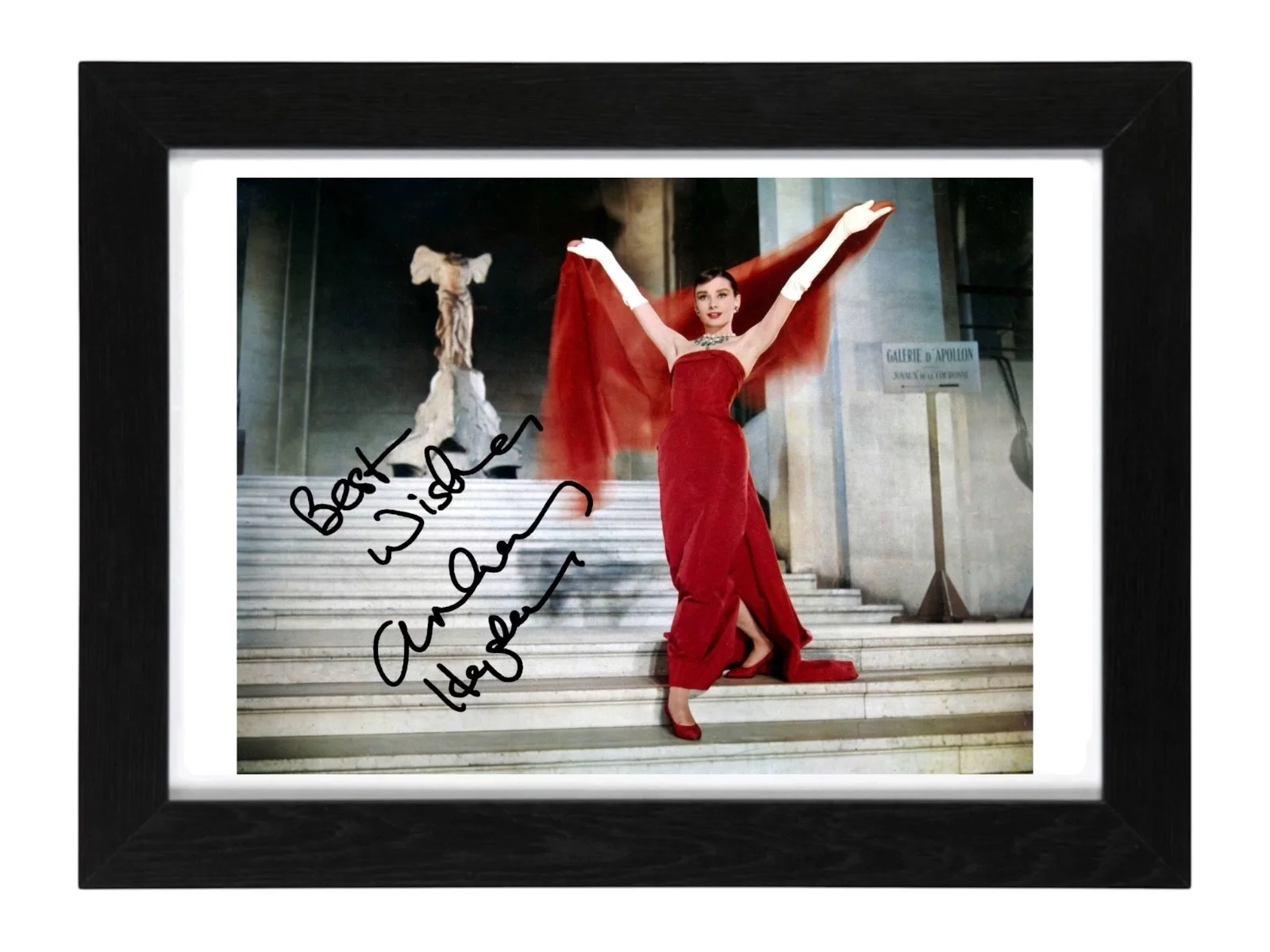 Audrey Hepburn Signed Autograph PHOTO Pre Print Film 6x4/A4/A4 Framed, image 3