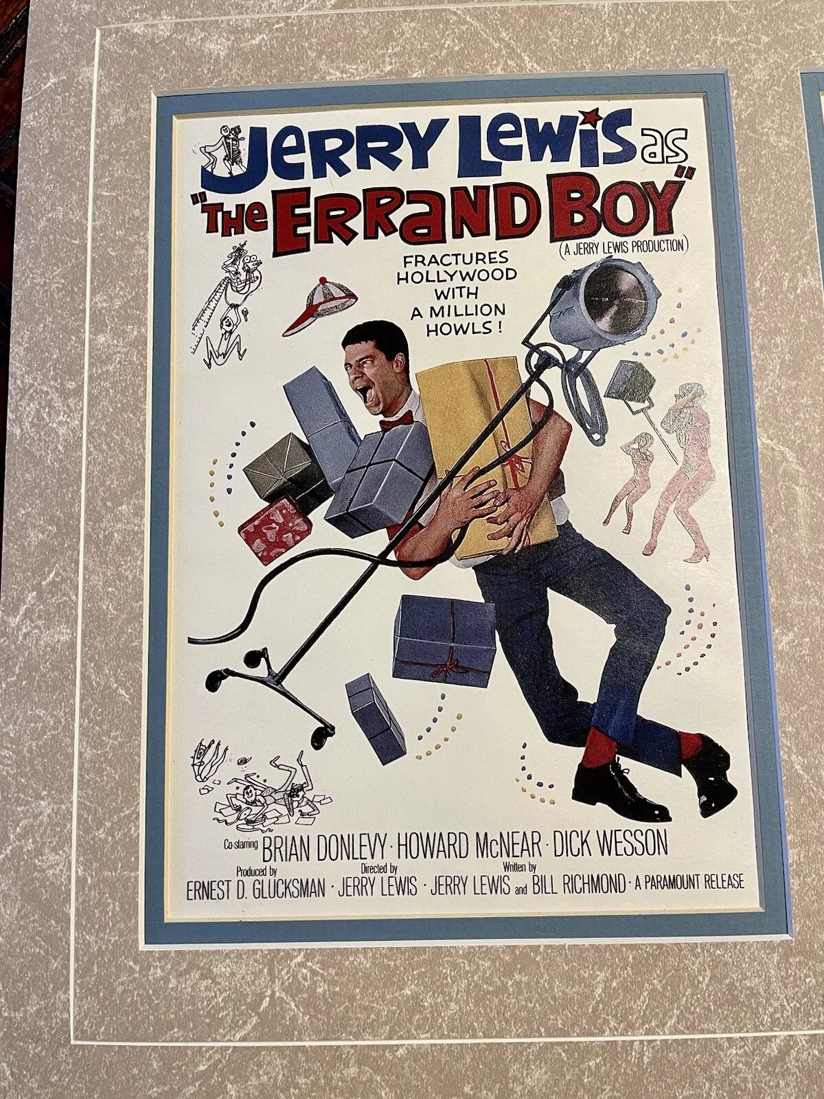 Jerry Lewis — Sighed 1980 Jerry Lewis Signd Letter and Movie Poster from “The Errand Boy”, изображение 3