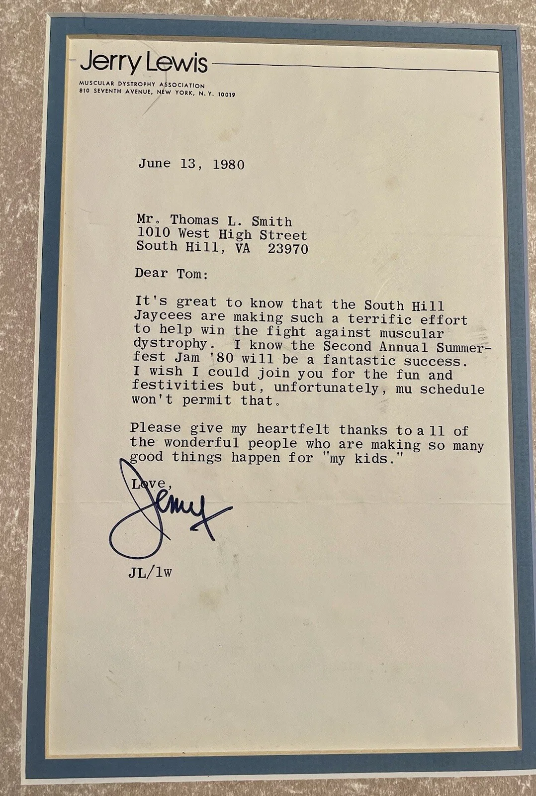 Jerry Lewis — Sighed 1980 Jerry Lewis Signd Letter and Movie Poster from “The Errand Boy”, изображение 4