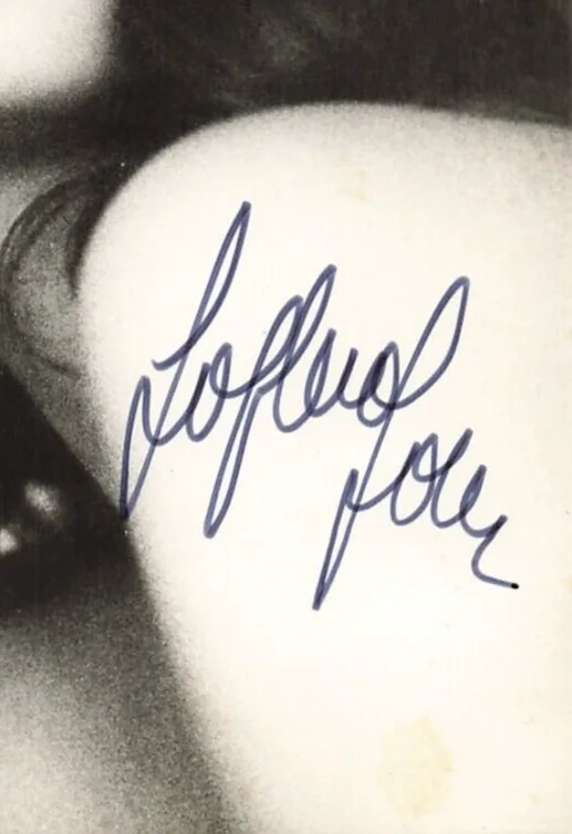 Sophia Loren — Sophia Loren Photo Card Hand Signed Autograph 1980s Fan Event 4x6 *Am10b6, изображение 2