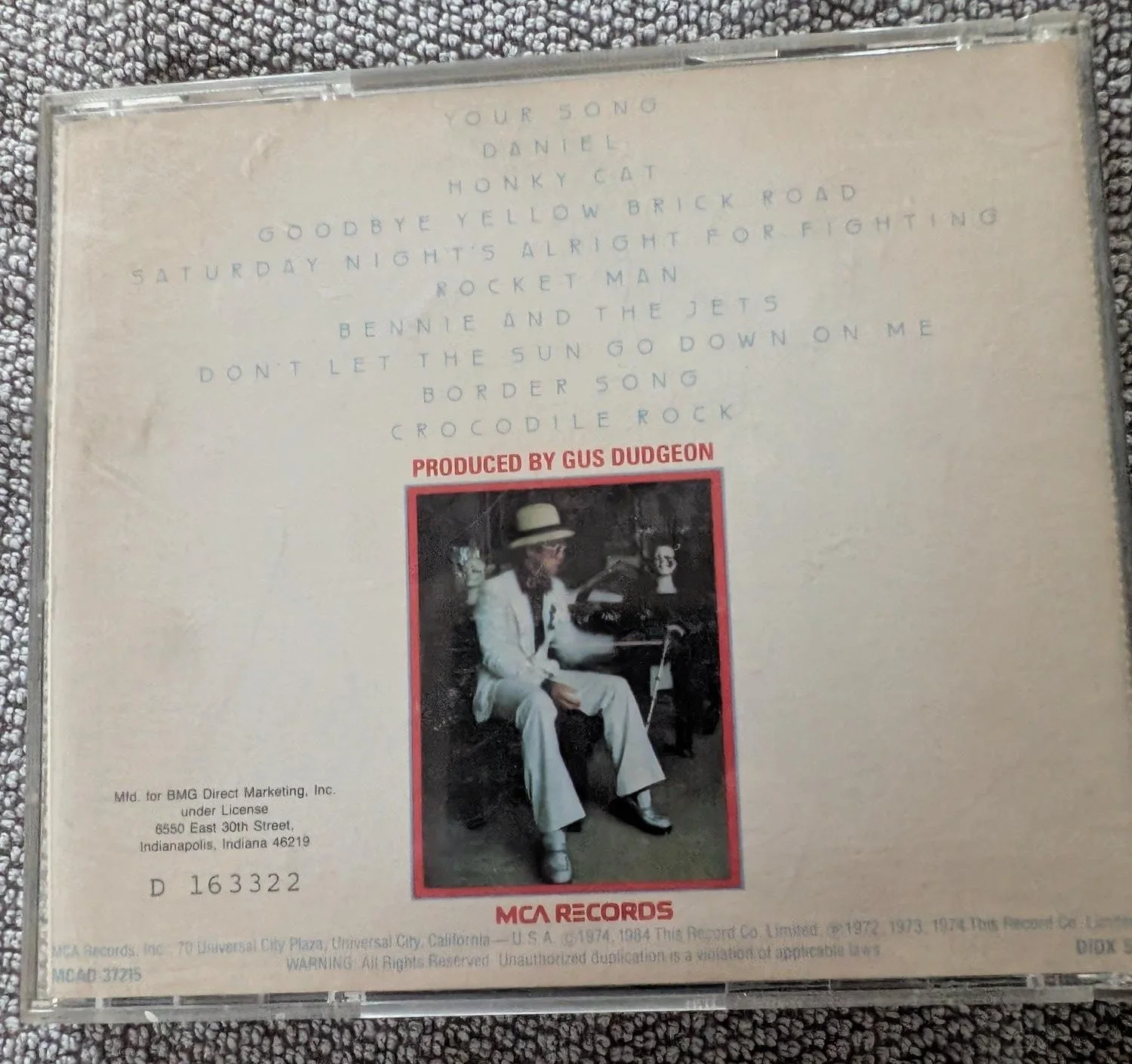 Elton John Greatest Hits CD MCA Records MCAD-37215 Rock Pop Music Album, image 2