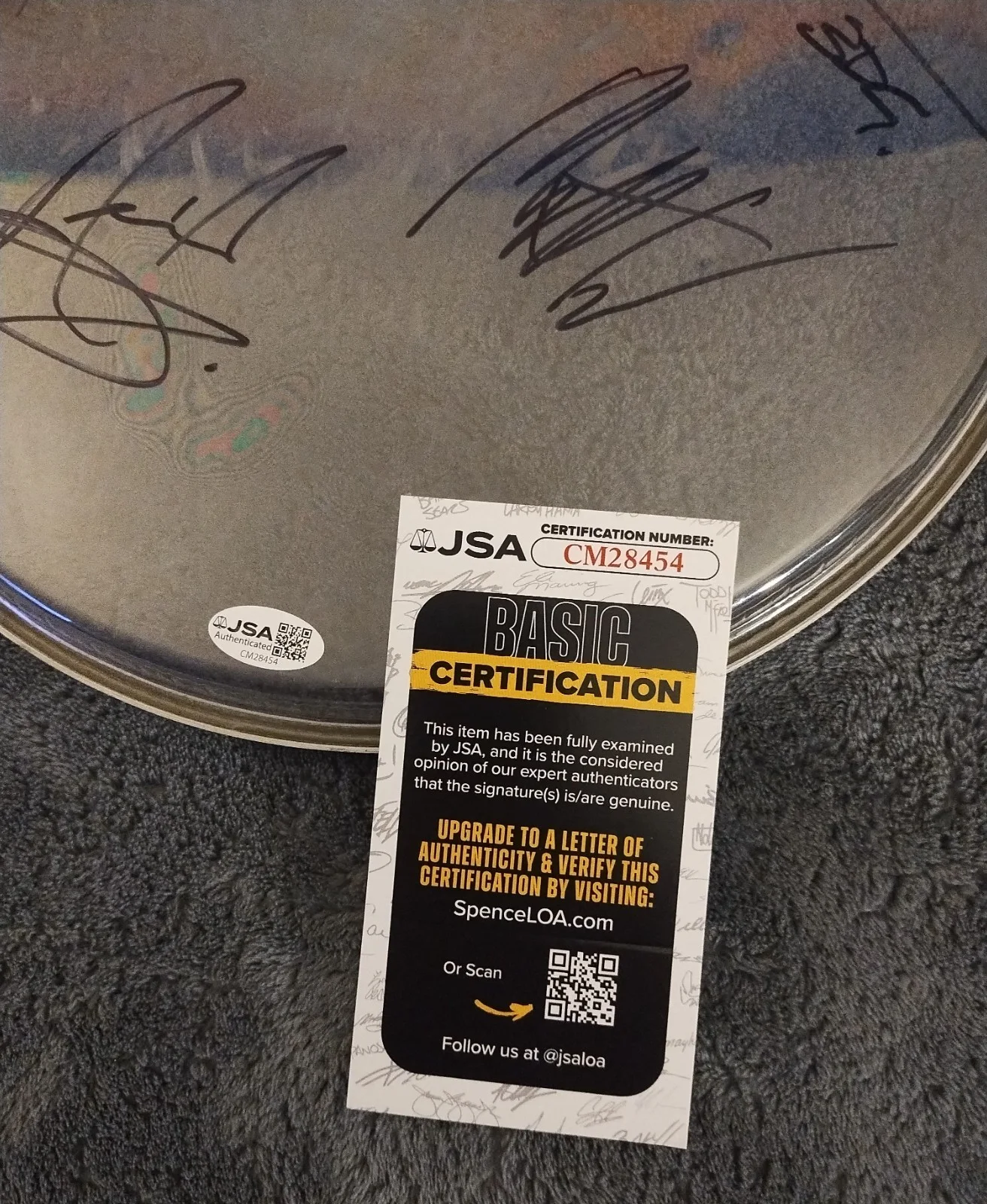 THREE DAYS GRACE SIGNED DRUM HEAD STAGE USED AND PLAYED EXPLOSIONS TOUR 2023, image 2