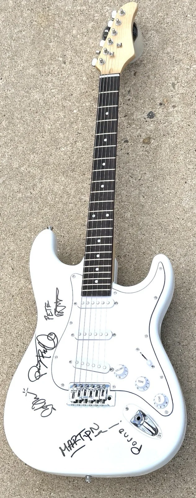 PORNO FOR PYROS SIGNED White Guitar JSA LETTER OF AUTHENTICITY Perry Farrell, image 2