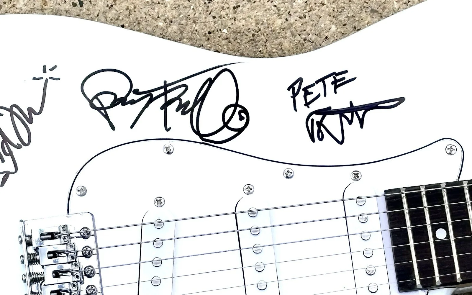PORNO FOR PYROS SIGNED White Guitar JSA LETTER OF AUTHENTICITY Perry Farrell, image 3