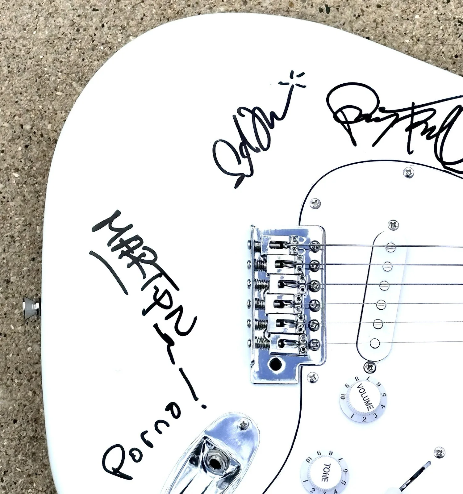 PORNO FOR PYROS SIGNED White Guitar JSA LETTER OF AUTHENTICITY Perry Farrell, image 4