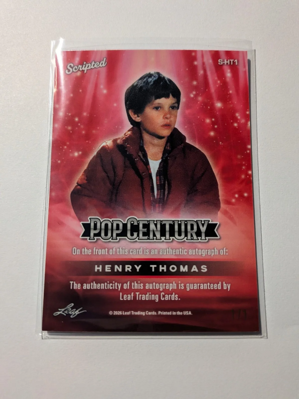 Henry Thomas — HENRY THOMAS Phone Home Inscription ET AUTO 2026 LEAF POP CENTURY AUTOGRAPH 1/1, изображение 2